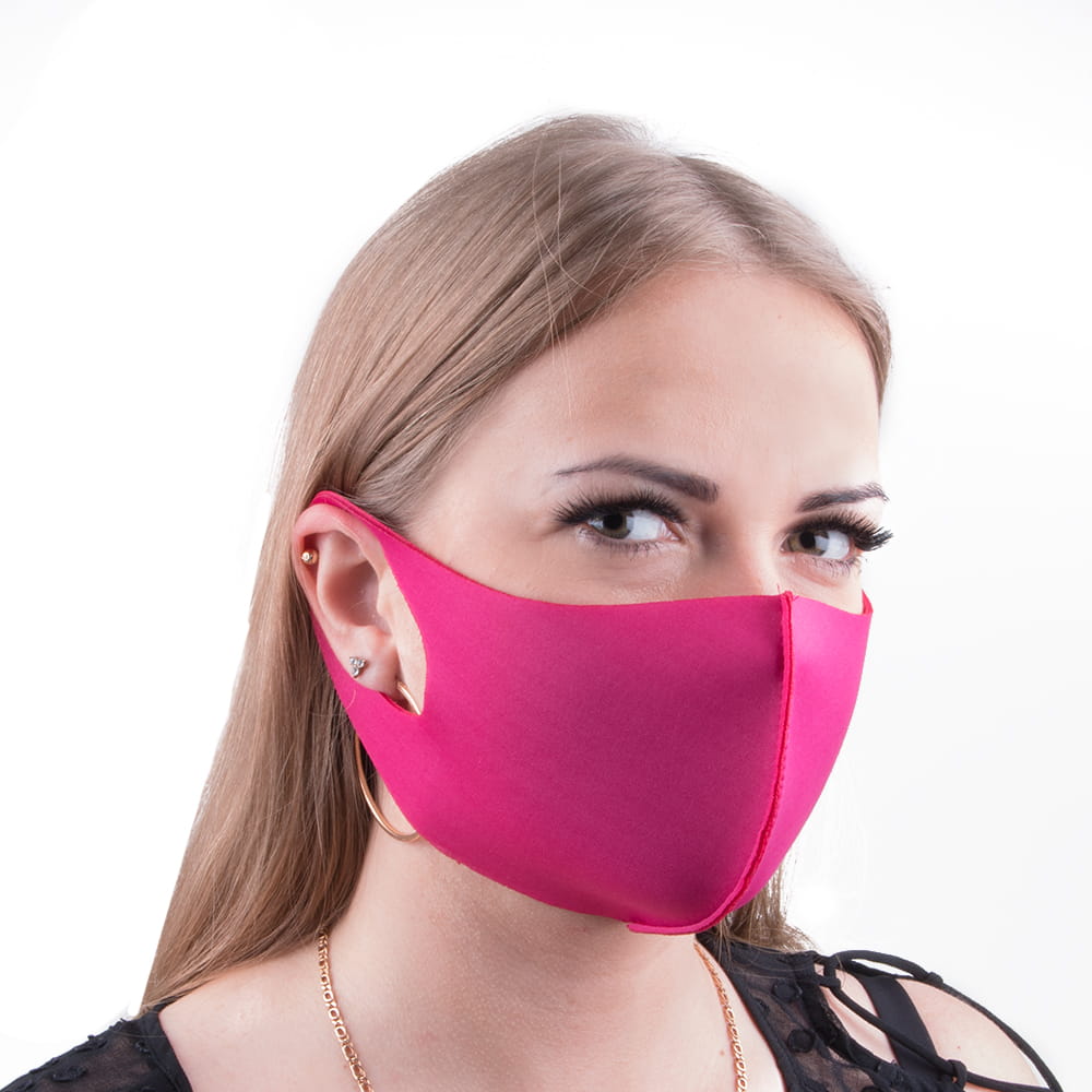 Maska maseczka ochronna wielokrotnego użytku neoprenowa piankowa Fuksja rozm L/XL 1 szt