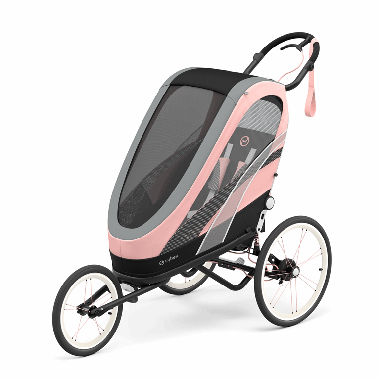 Cybex, Zeno - wózek biegowy-Silver Pink-Light Beige with Orange Details
