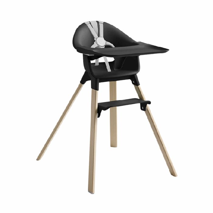 Stokke Clikk - krzesełko do karmienia + torba podróżna gratis-Black Natural