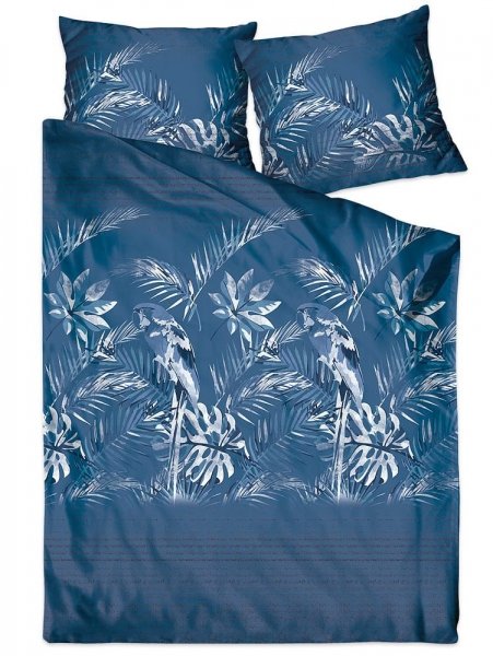 Pościel satynowa GRENO Gold Collection 140x200 wz. Insignia Ballad Blue
