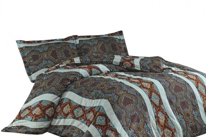 Ekskluzywna Pościel Satynowa - 100% bawełna 160x200 - Gravel Turkuaz