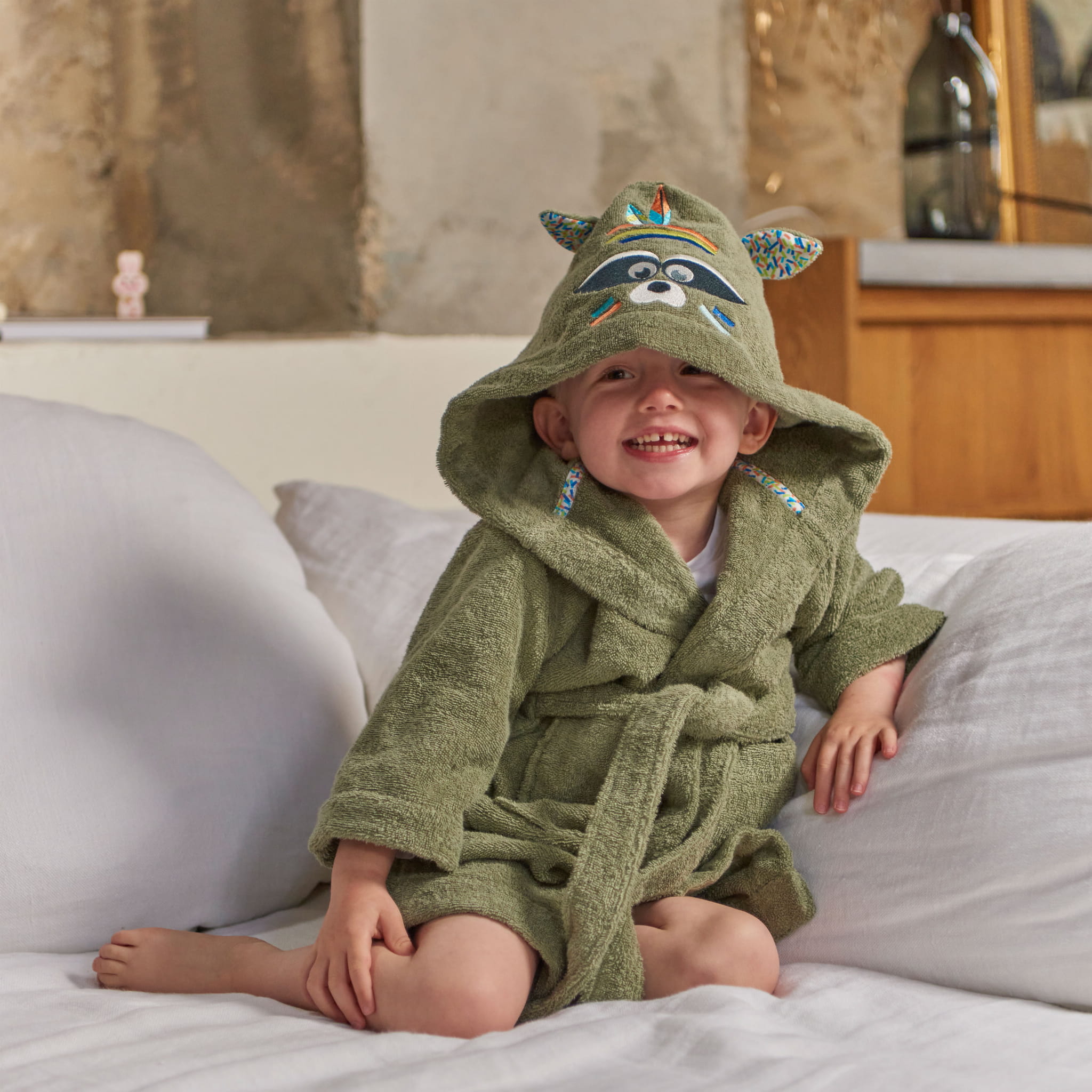 szlafrok PLAYFUL frotte kaki