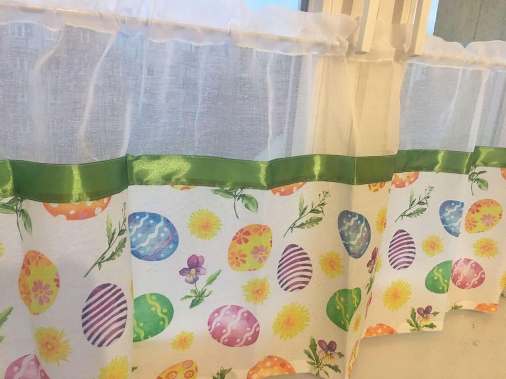 ZAZDROSTKI WIELKANOCNE FIRANKI ŚWIĄTECZNE 50X140 pisanki kolorowe KUCHNIA