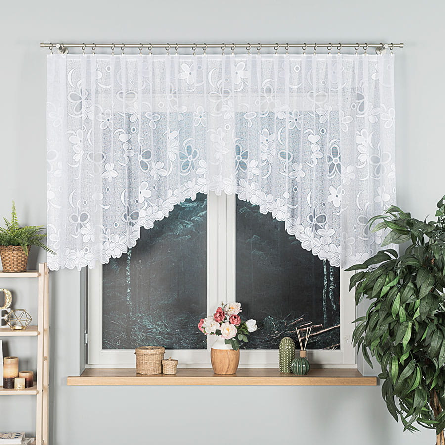 Firana żakardowa RENATA wymiar 350x110cm / kolor biały