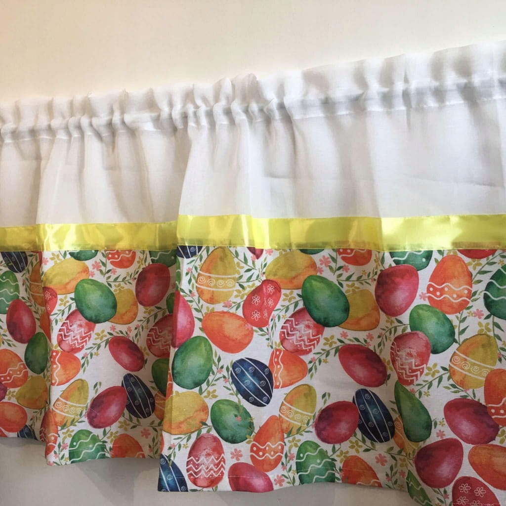 ZAZDROSTKI WIELKANOCNE FIRANKI NA ŚWIĘTA 50X140 pisanki kolorowe KUCHNIA