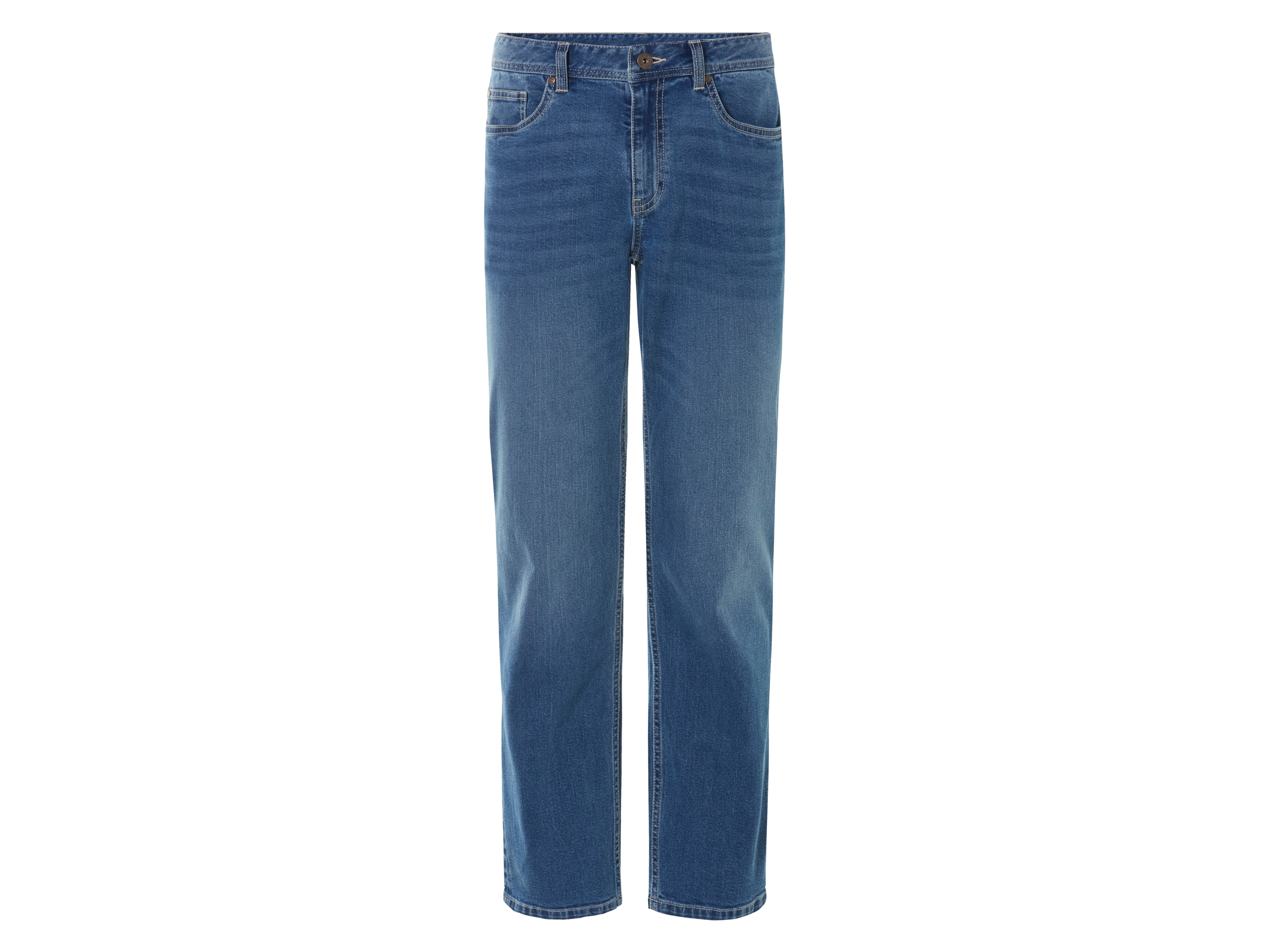 Livergy Jeansy męskie z bawełną, straight fit Niebieski, 54 38/32
