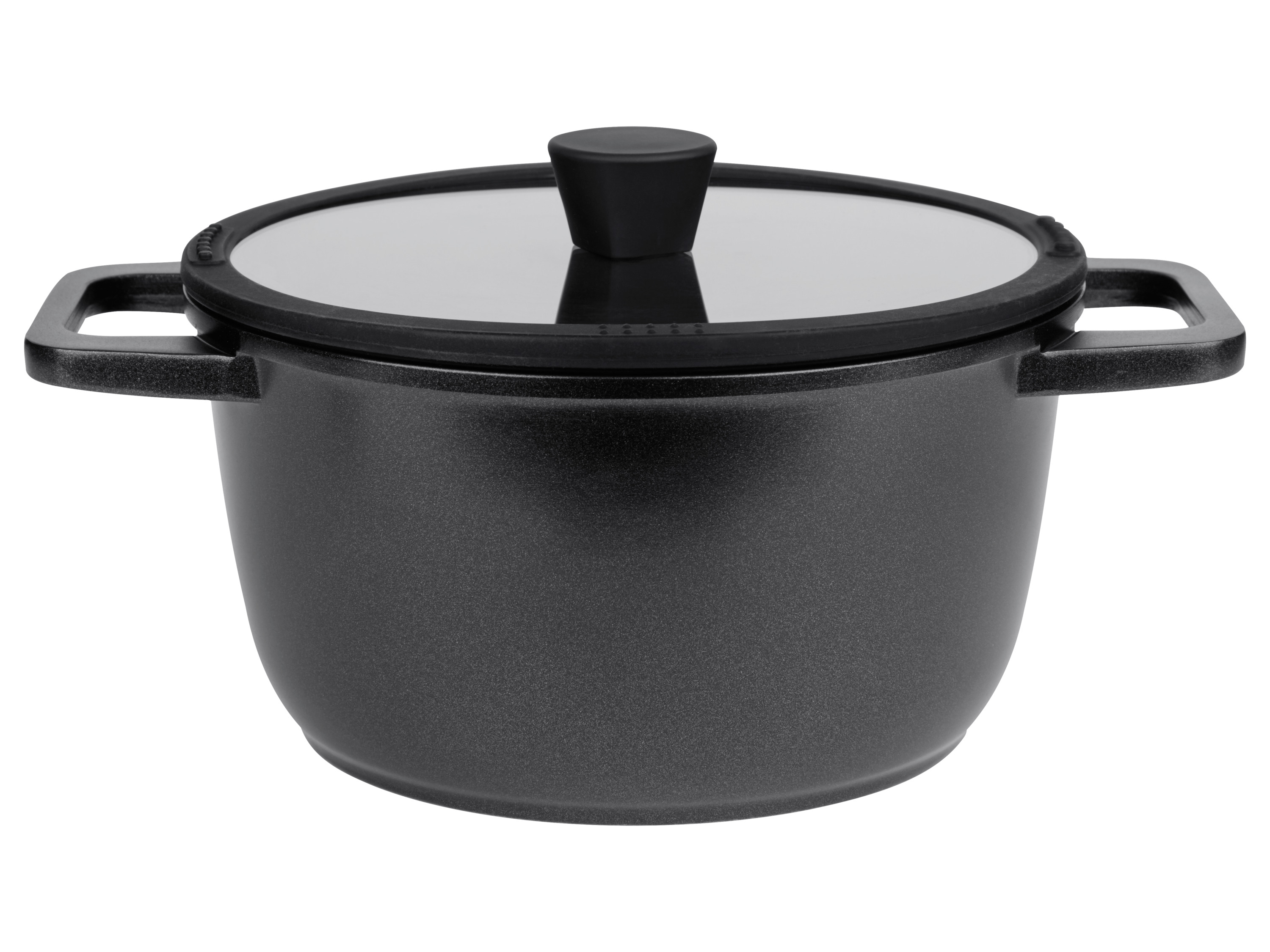 Livarno home Garnek aluminiowy z miarką, Ø 24 cm Czarny