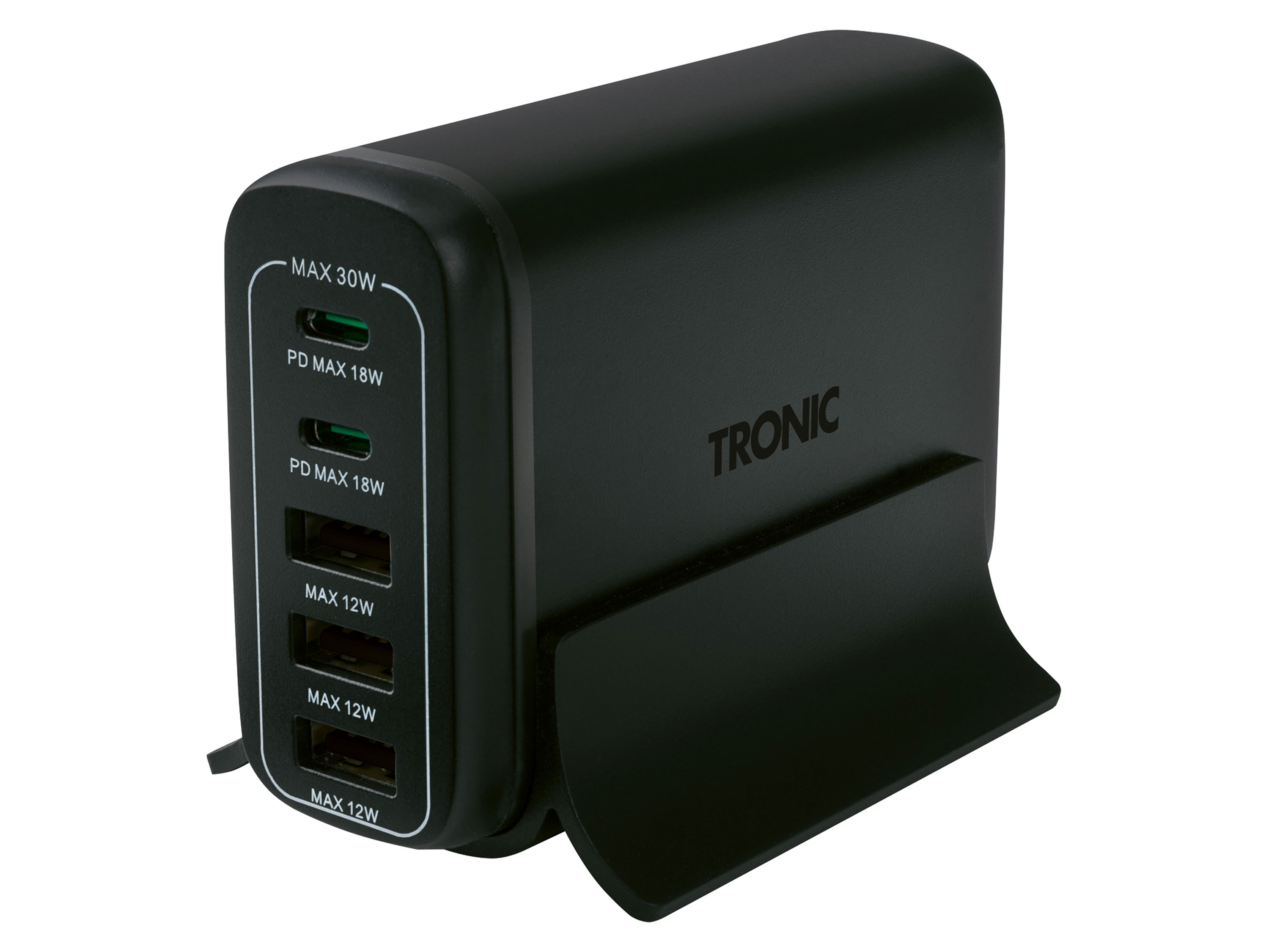 Tronic Stacja ładująca USB "Tul 2 A1", 30 W z 2x Usb-C, 3x Usb-A Czarny