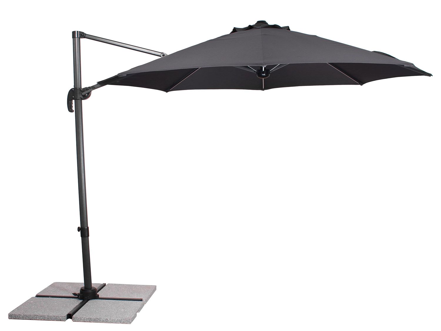 Schneider Parasol ogrodowy Sombra, średnica 300 cm, z listwą świetlną LED Antracytowy