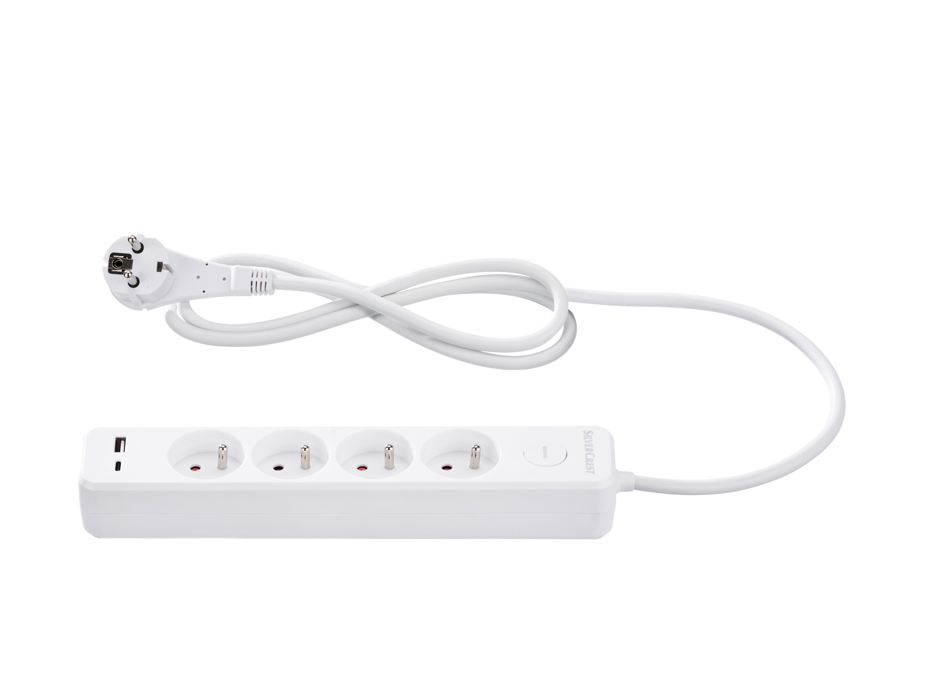 Silvercrest Listwa zasilająca z 4 gniazdkami i 2 portami USB