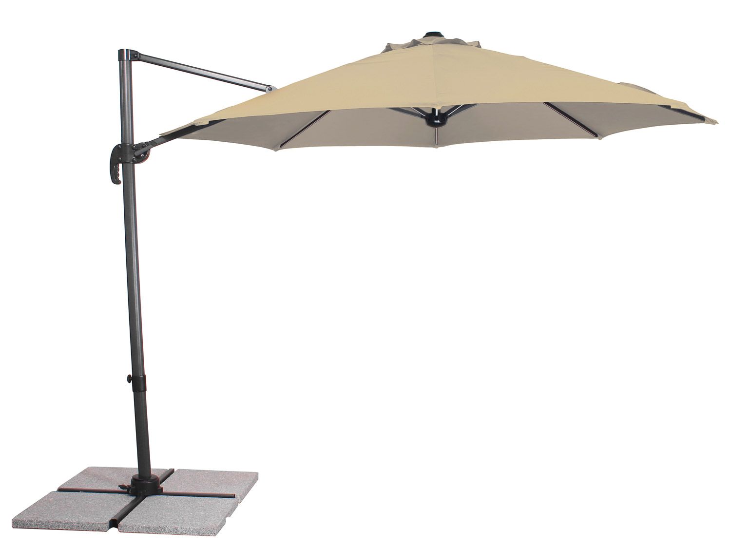 Schneider Parasol ogrodowy Sombra, średnica 300 cm, z listwą świetlną LED Naturalny