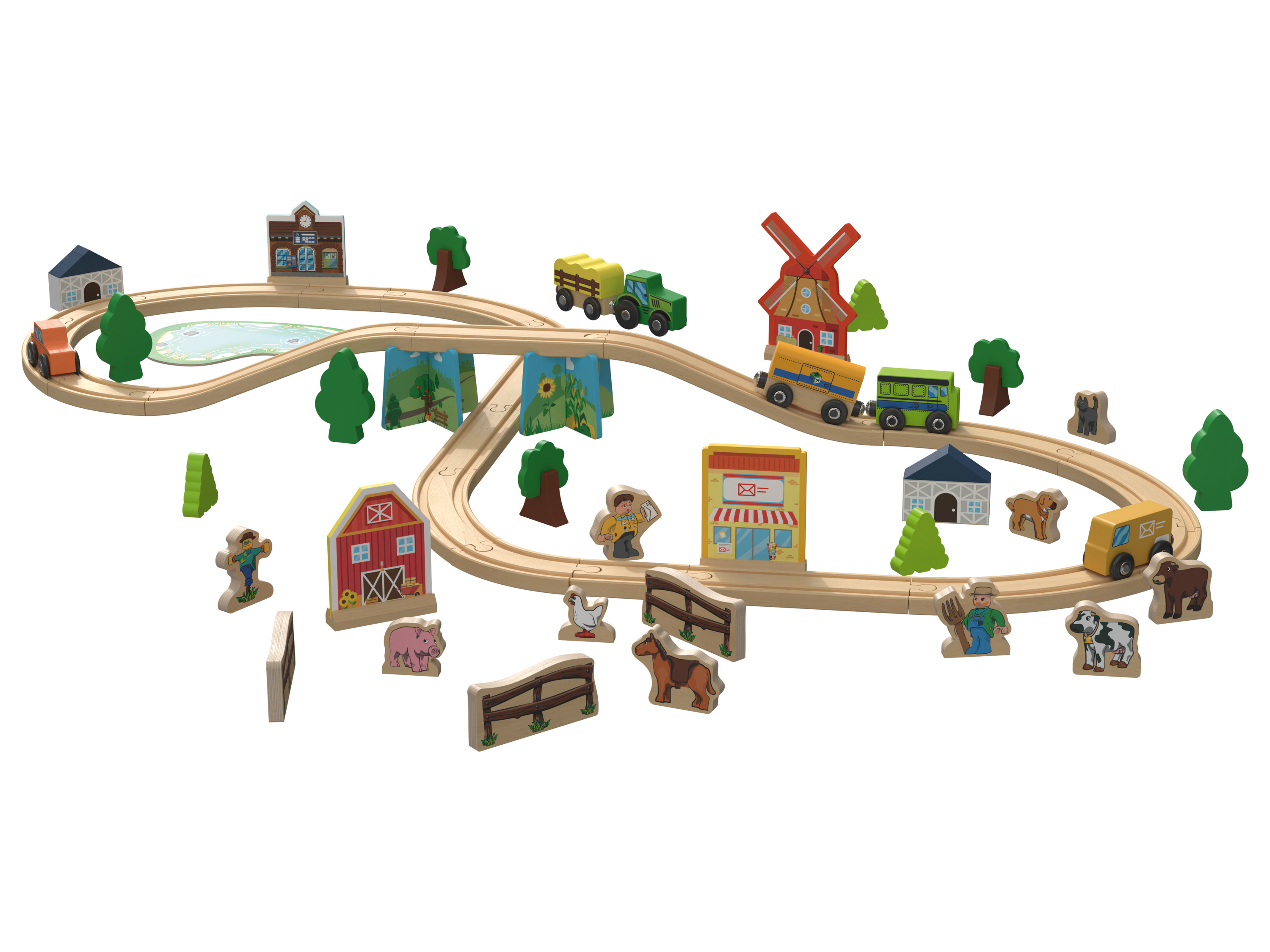 Playtive Drewniana kolejka Farma lub Park dinozaurów Farma