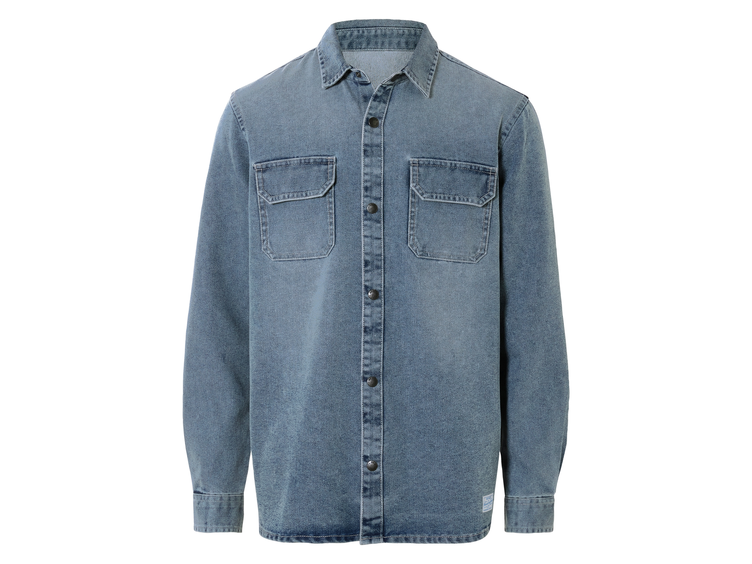 Livergy Męska koszula jeansowa, lekko zmyta Niebieski, XL 43/44