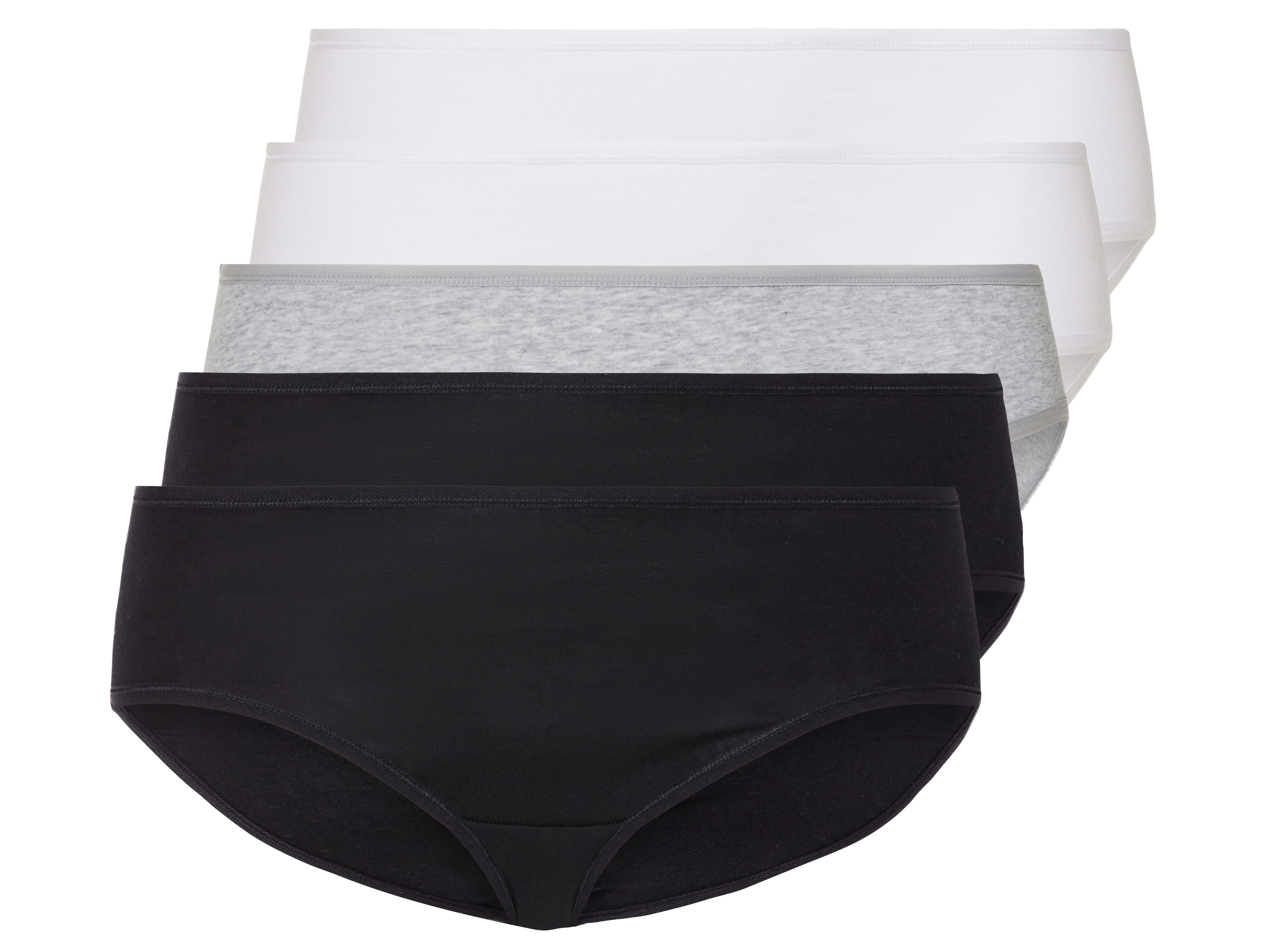 esmara Figi damskie z bawełną, 5 par XL 48/50, Czarny/ szary/ biały