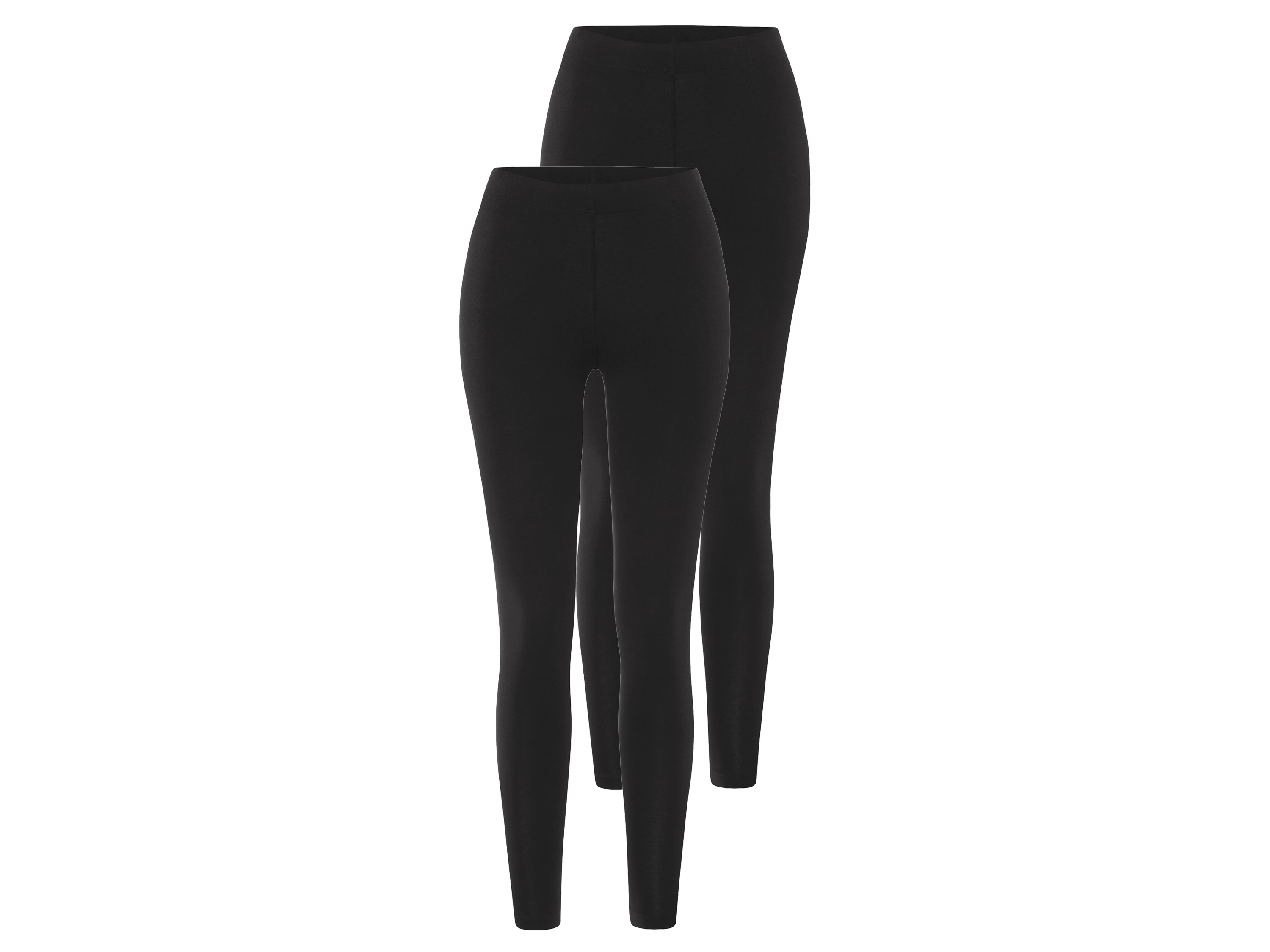 esmara Legginsy damskie, 2 sztuki, z bawełną organiczną Czarny, L44/46