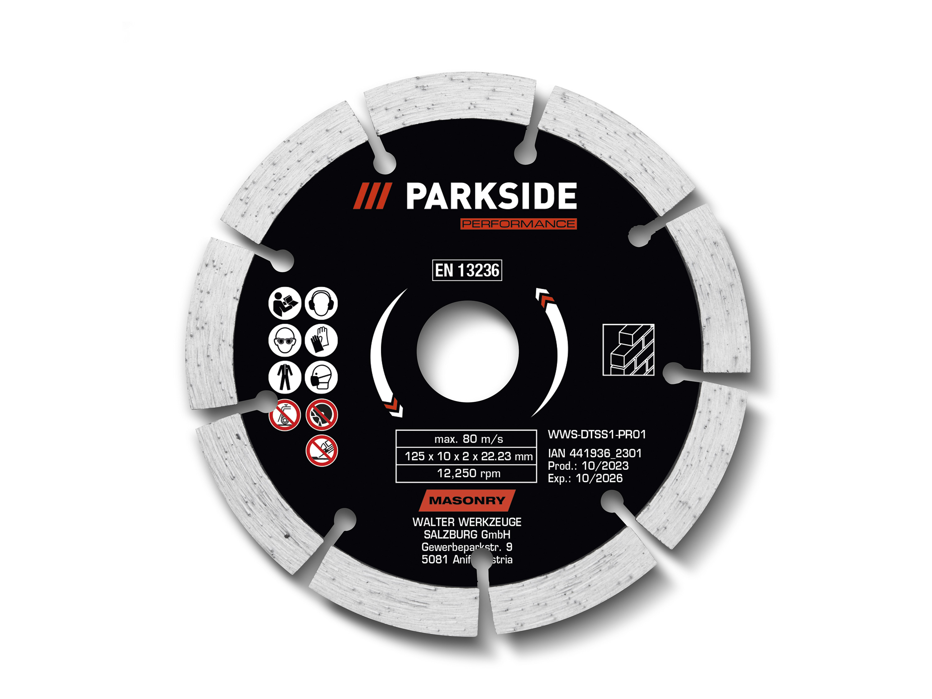 Parkside Performance Tarcza diamentowa, Ø 125 mm Segmentowe ostrze