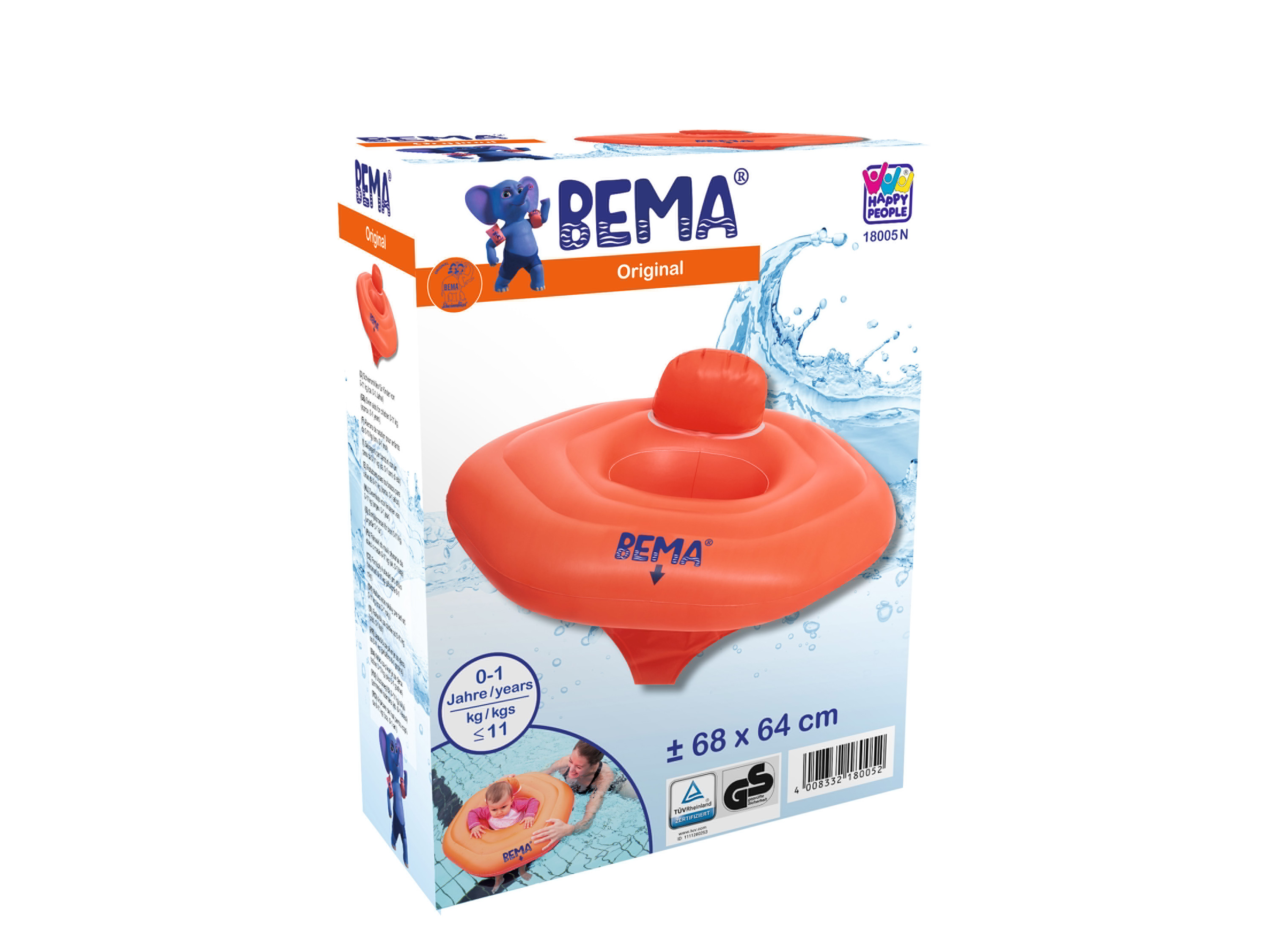 Bema Fotelik do pływania / Rękawki do pływania Dla dzieci o wadze do 11 kg, 68 x 64 cm