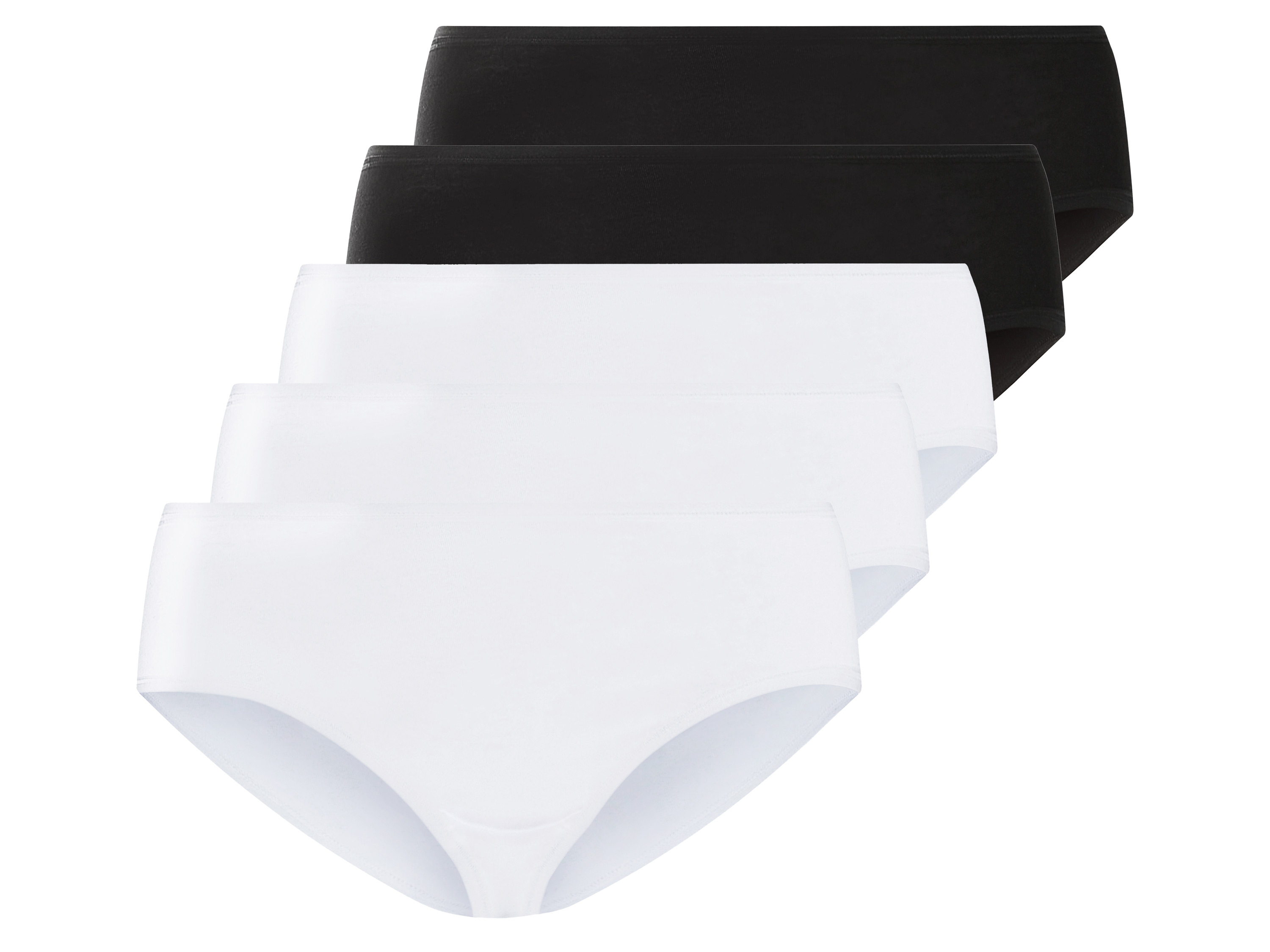 esmara Figi damskie z bawełną, 5 pary 3XL 56/58, Czarny/ biały