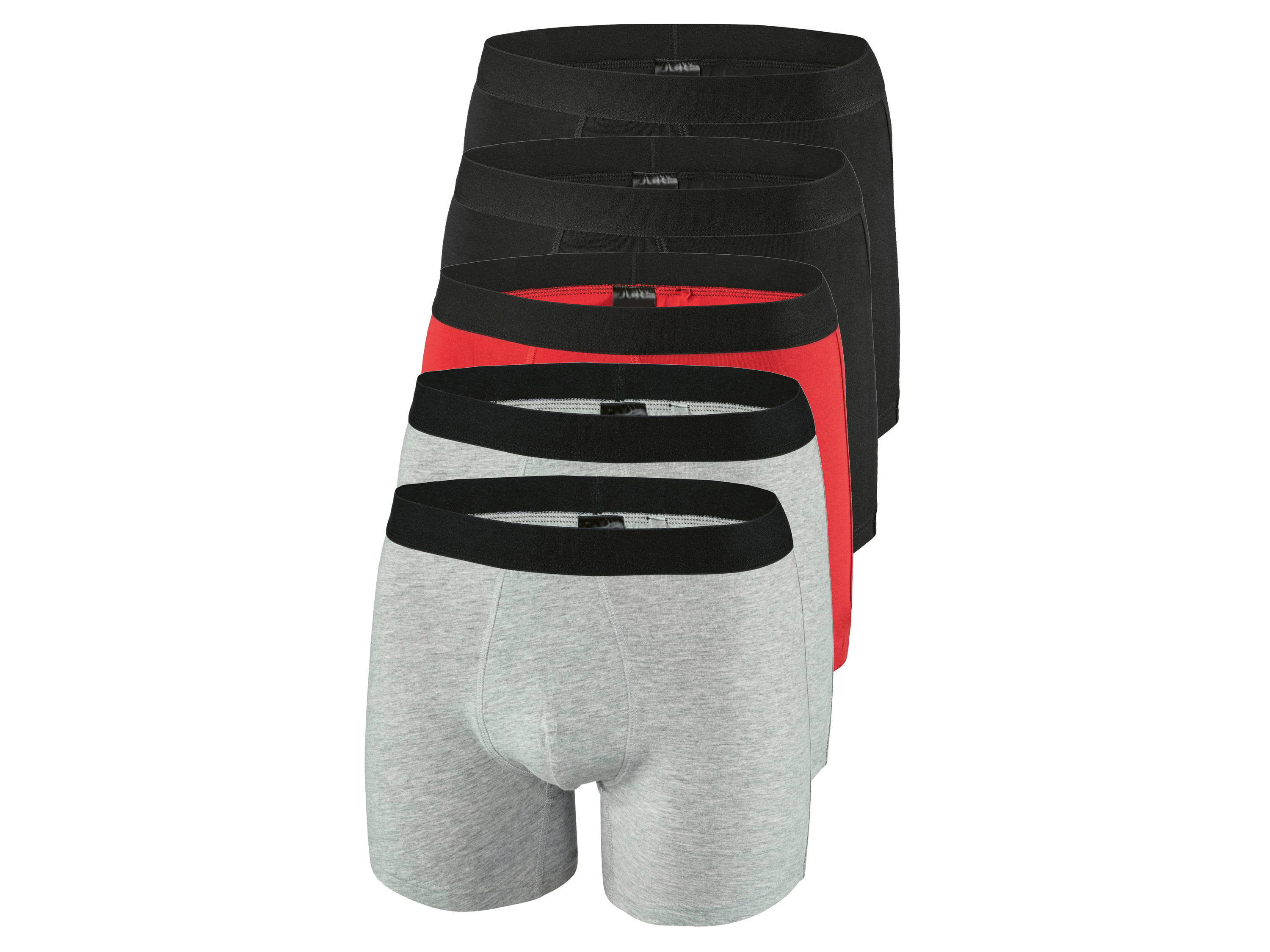 Parkside Bokserki męskie, 5 par Czarny/szary/czerwony, 7/Xl