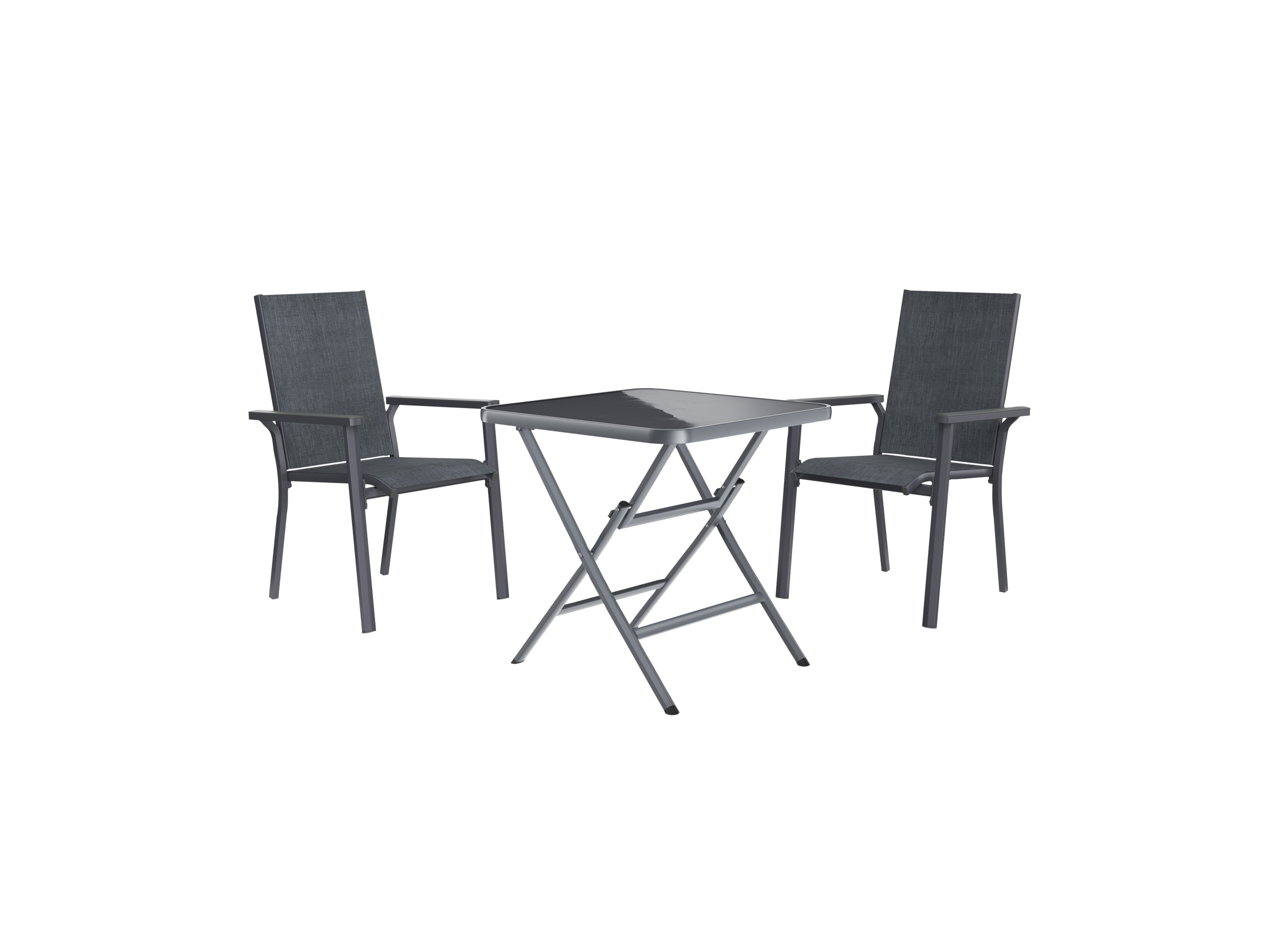 Livarno home Zestaw aluminiowych mebli ogrodowych Houston, stolik składany i 2 krzesła