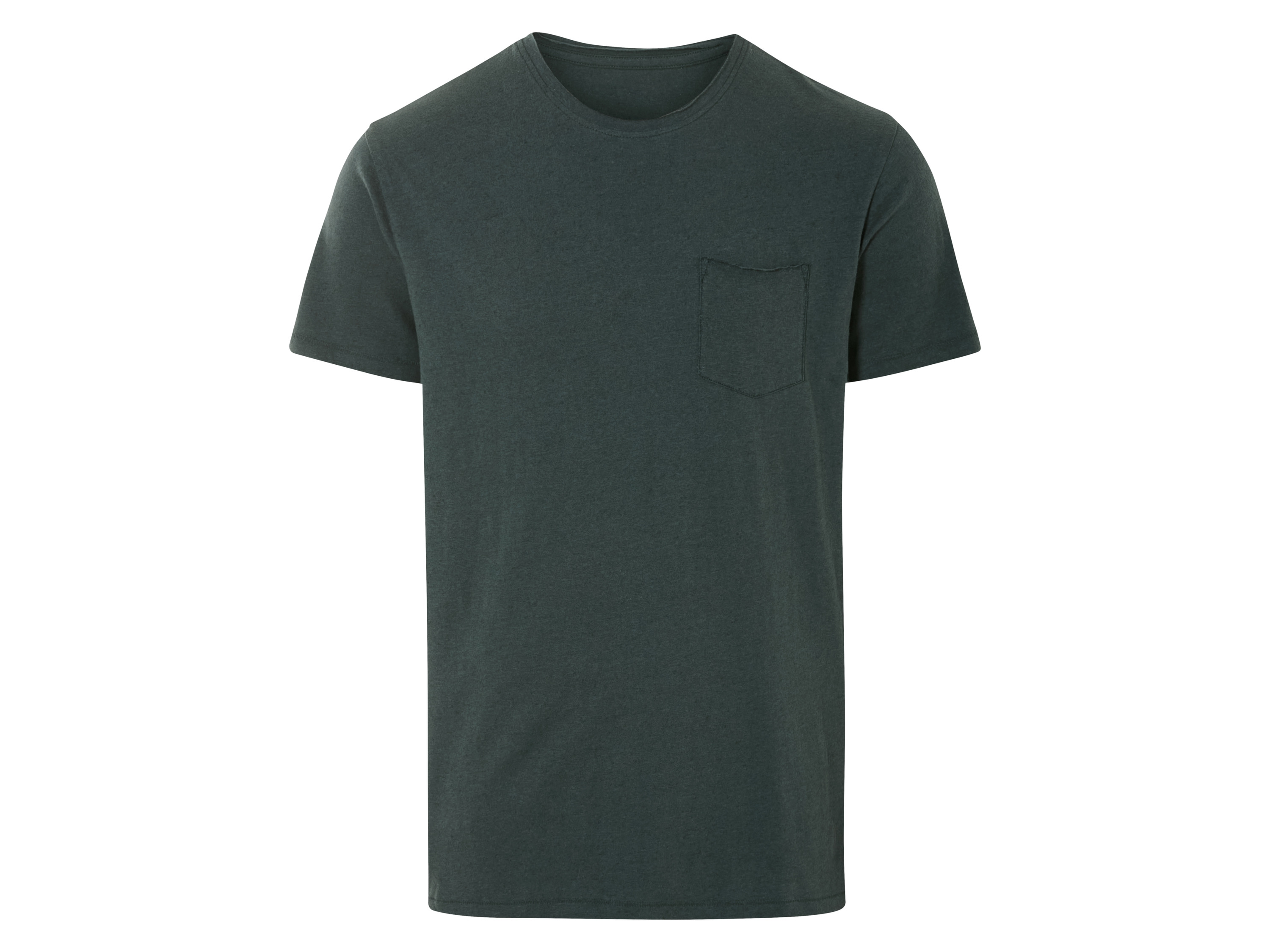 Livergy T-shirt męski z lnem i bawełną Zielony, S44/46