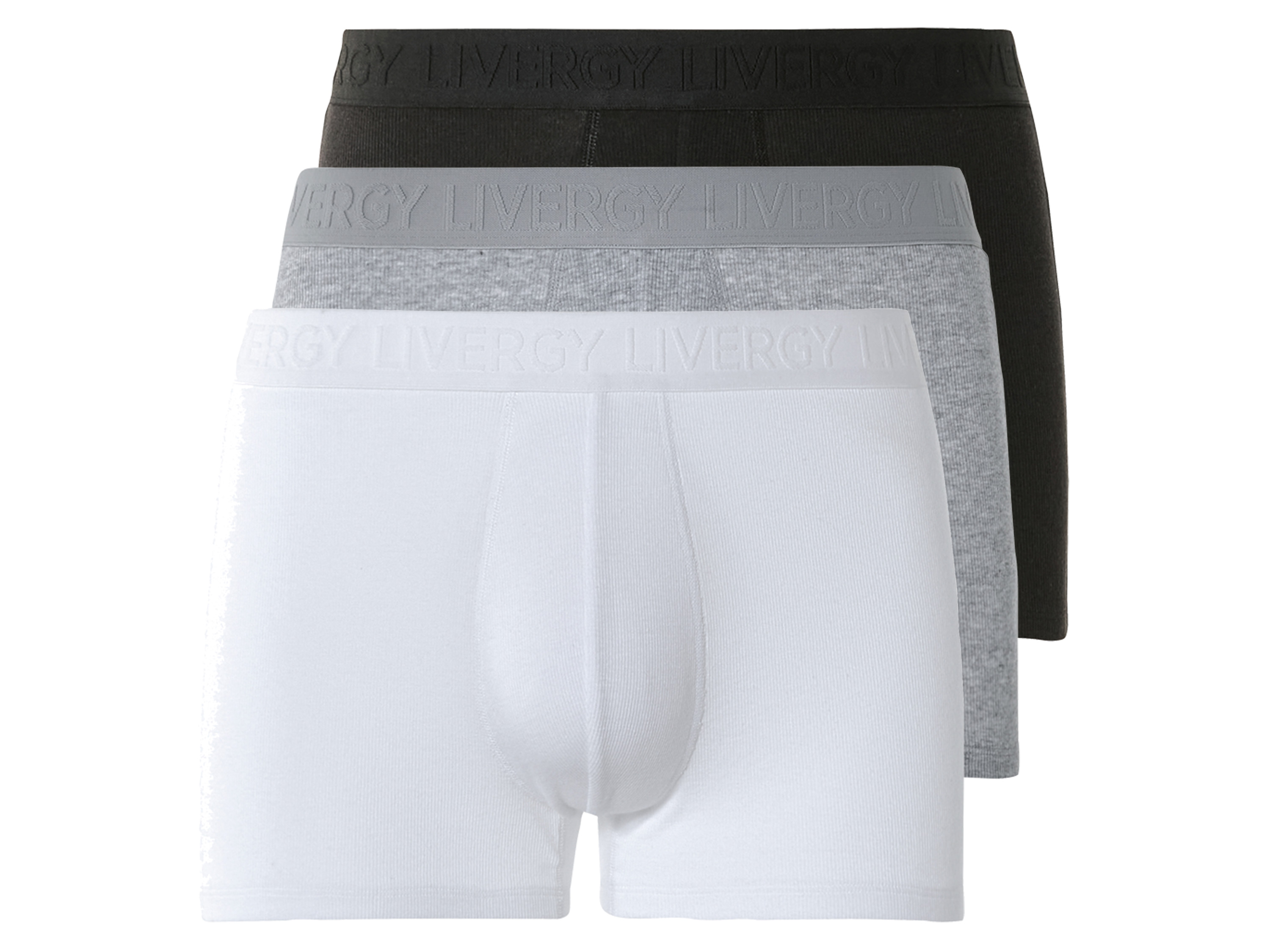 Livergy Bokserki męskie, 3 pary 7/Xl, Czarny/ szary/ biały