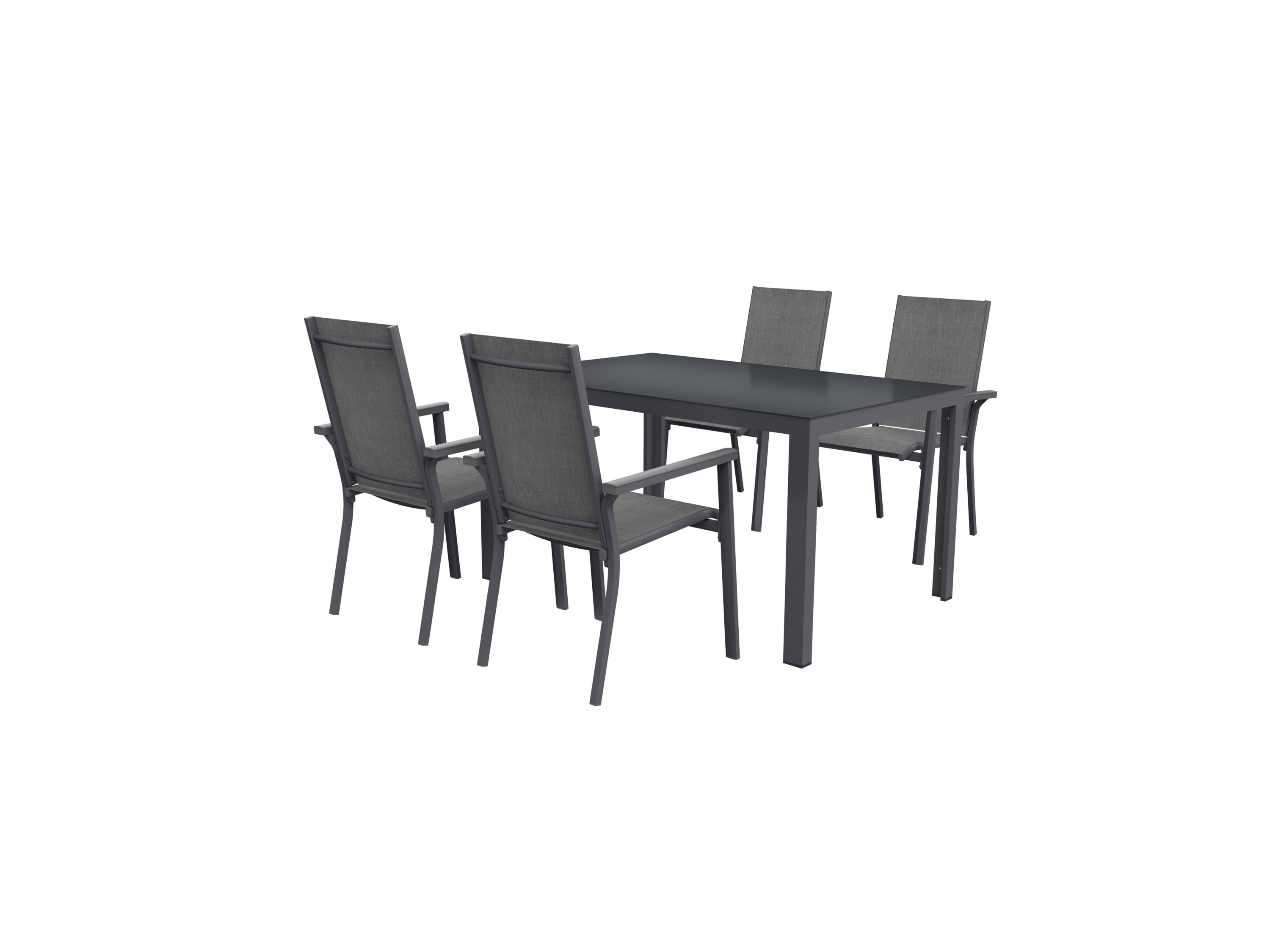 Livarno home Zestaw aluminiowych mebli ogrodowych Houston, stół i 4 krzesła