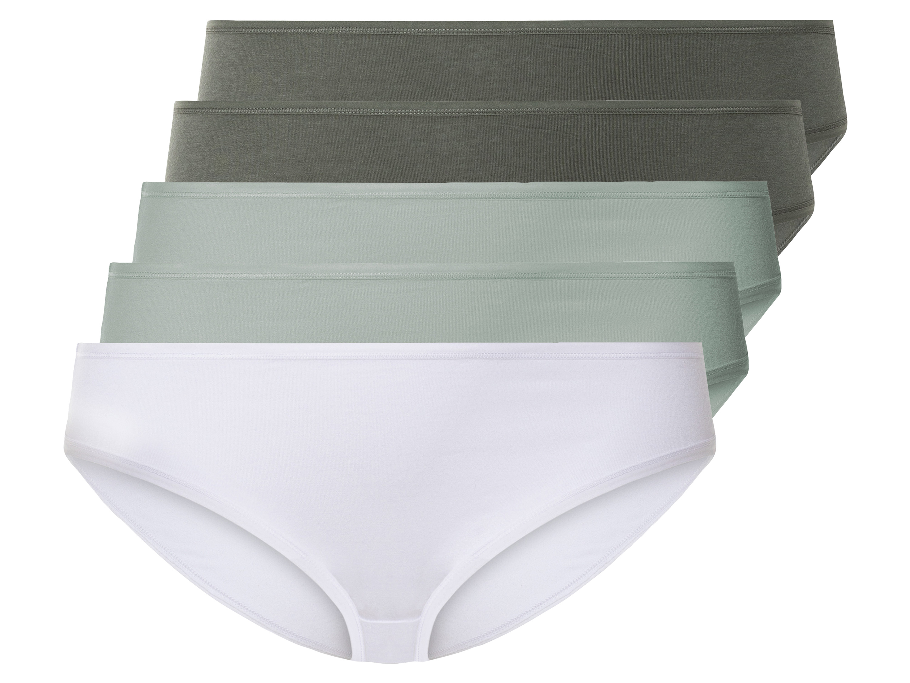 esmara Figi damskie z bawełną, 5 par Xl48/50, Biały/zielony/miętowy