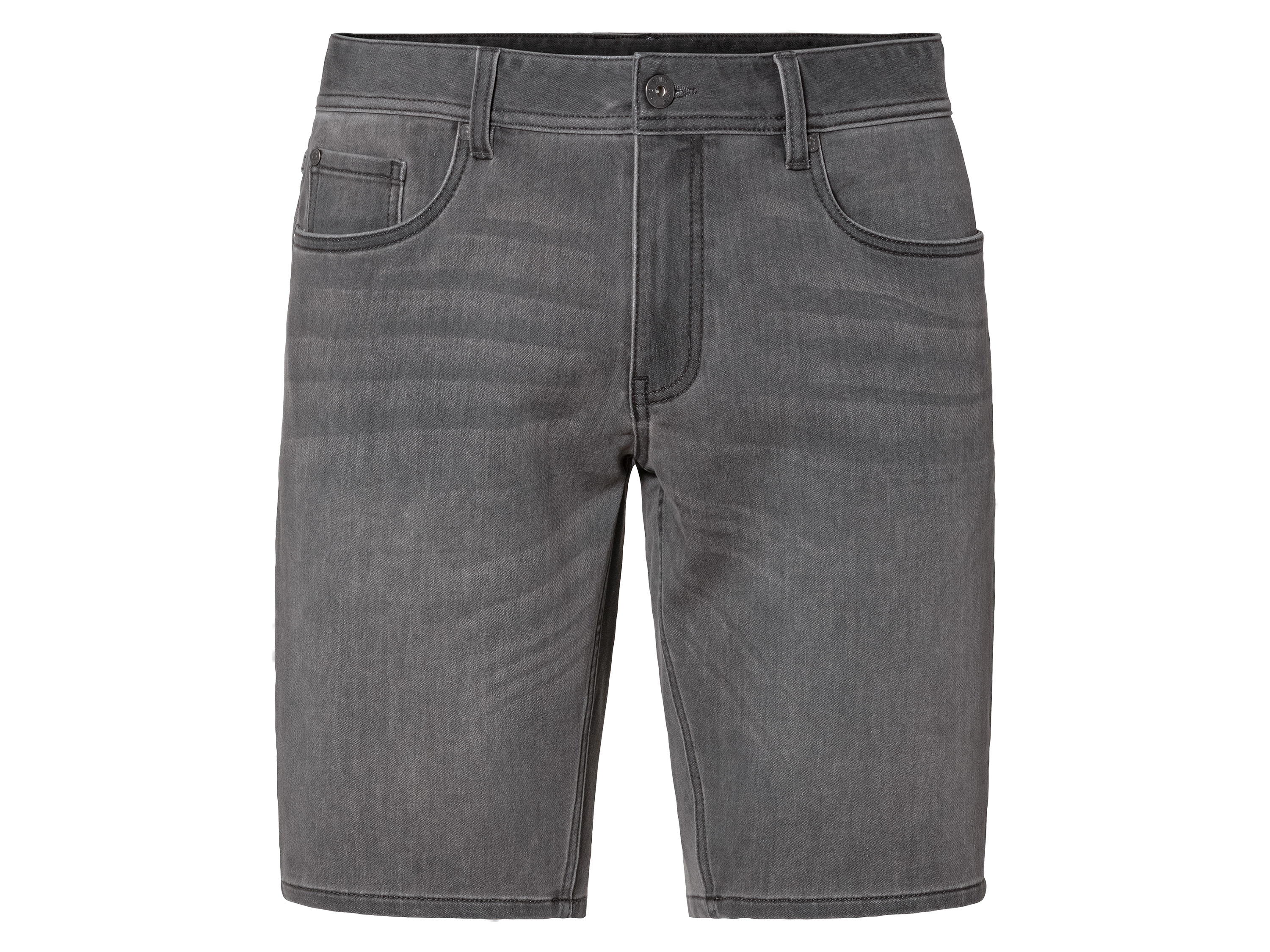 Livergy Bermudy jeansowe męskie z bawełną 58, Szary