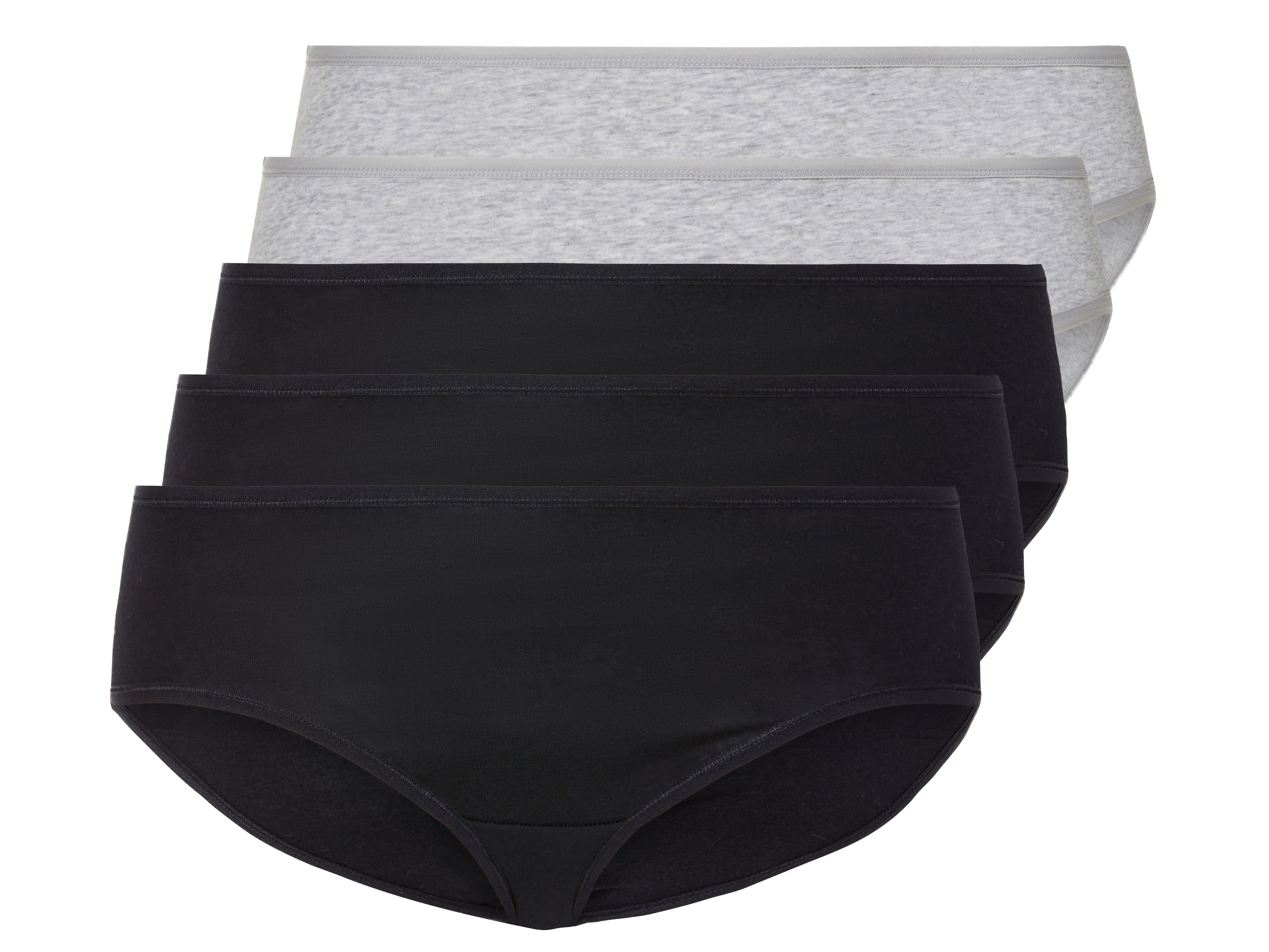 esmara Figi damskie z bawełną, 5 par XL 48/50, Czarny/ szary