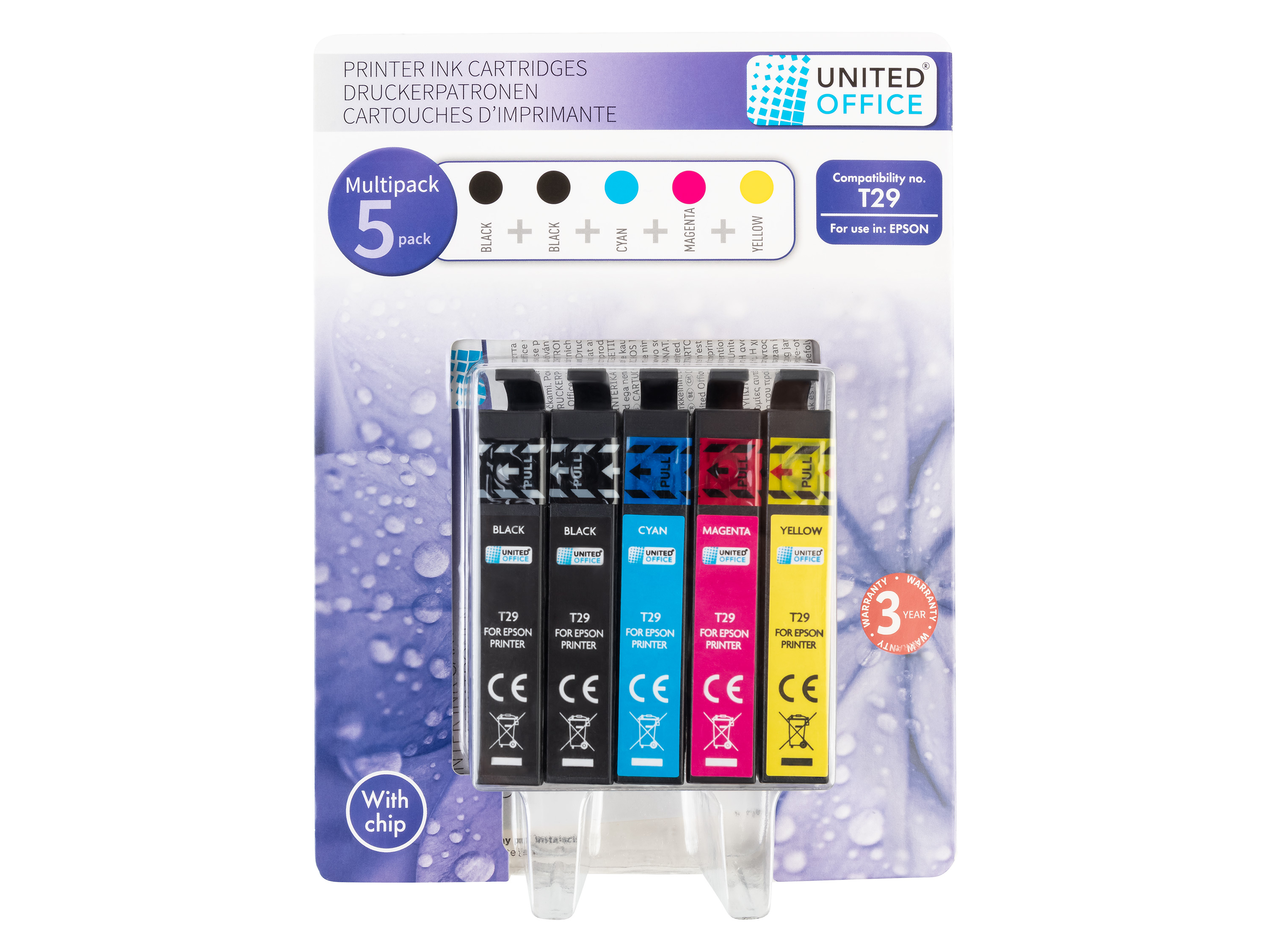 United Office Wkłady atramentowe tusze do drukarki, 5 sztuk 29Xl, multipack