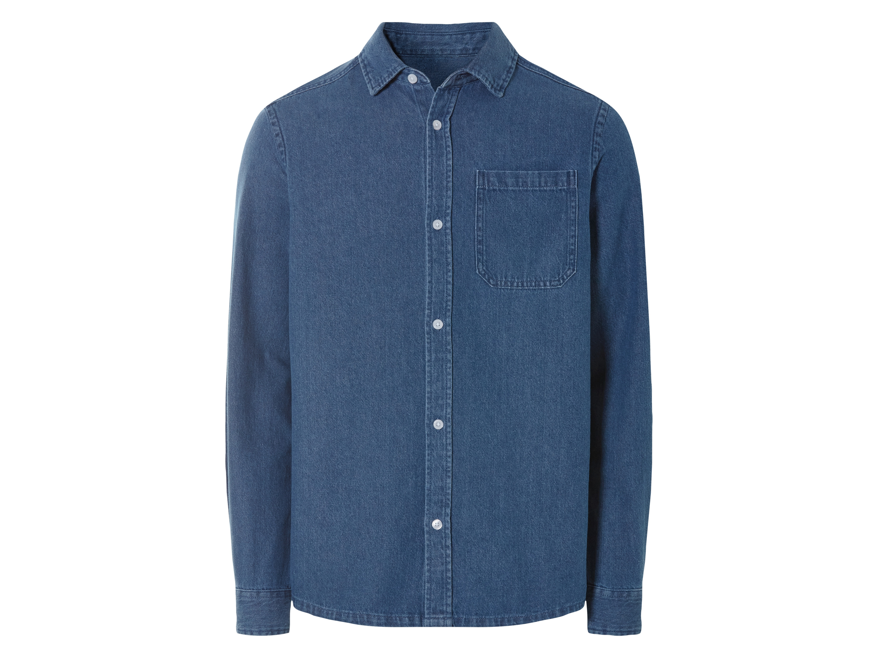 Livergy Koszula jeansowa męska z bawełny Ciemnoniebieski, XL 43/44