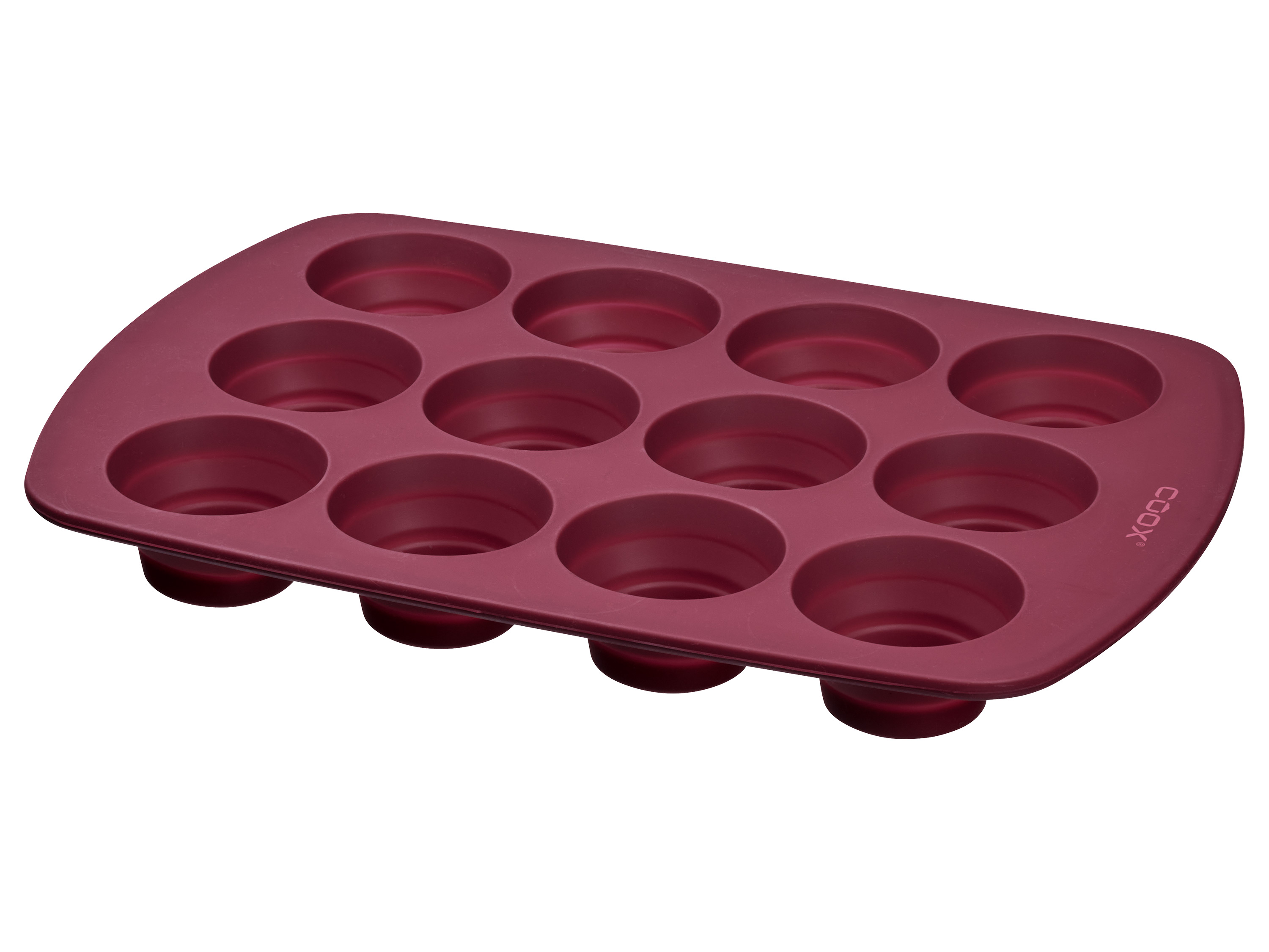 Coox Silikonowa forma do muffinów, na 12 muffinów Czerwony