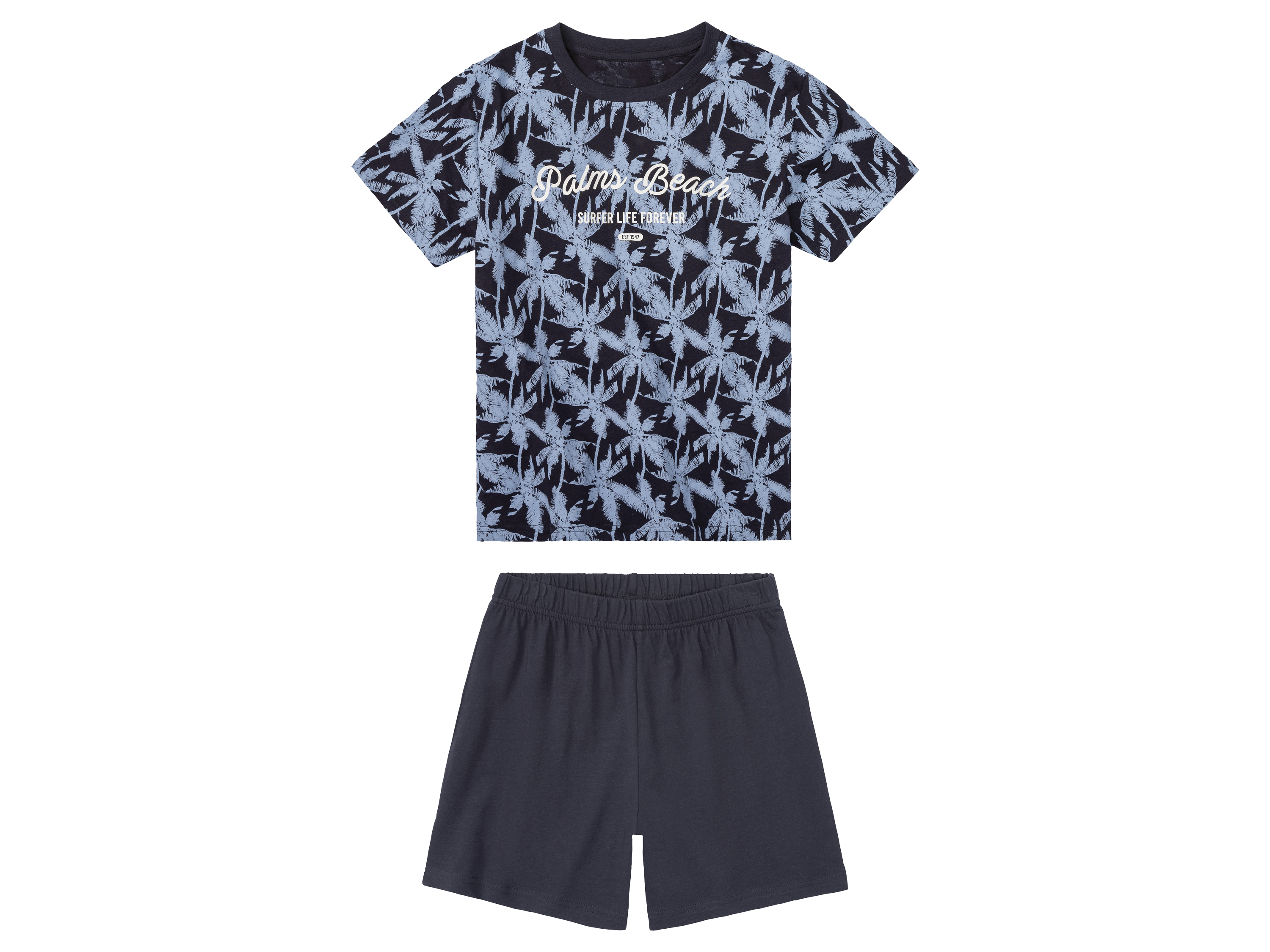 pepperts! Piżama młodzieżowa z biobawełny t-shirt + szorty 146/152, Granatowy