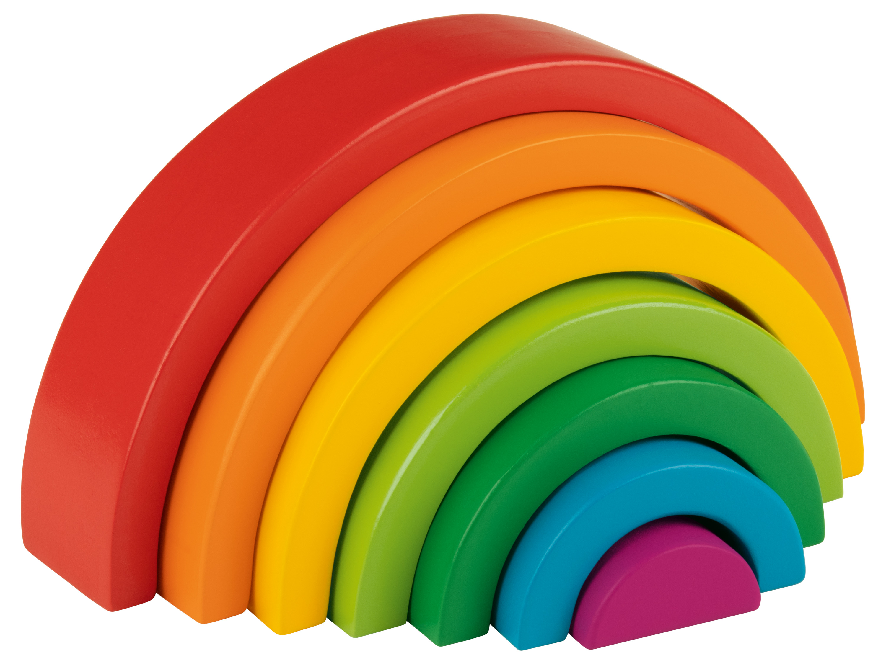 Playtive Drewniana tęcza do zabawy Montessori Układanka tęcza, 7 elementów