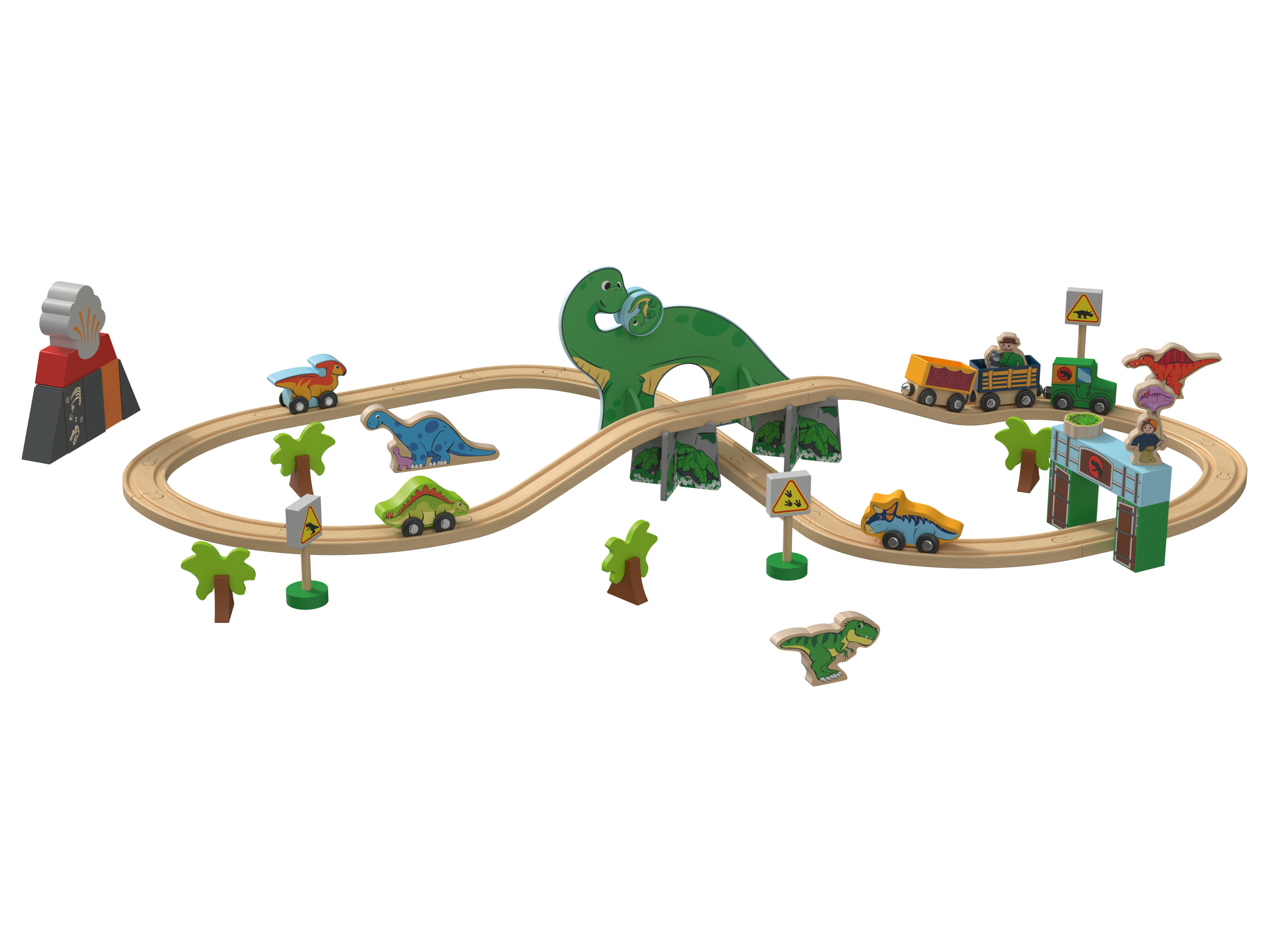 Playtive Drewniana kolejka Farma lub Park dinozaurów Park dinozaurów