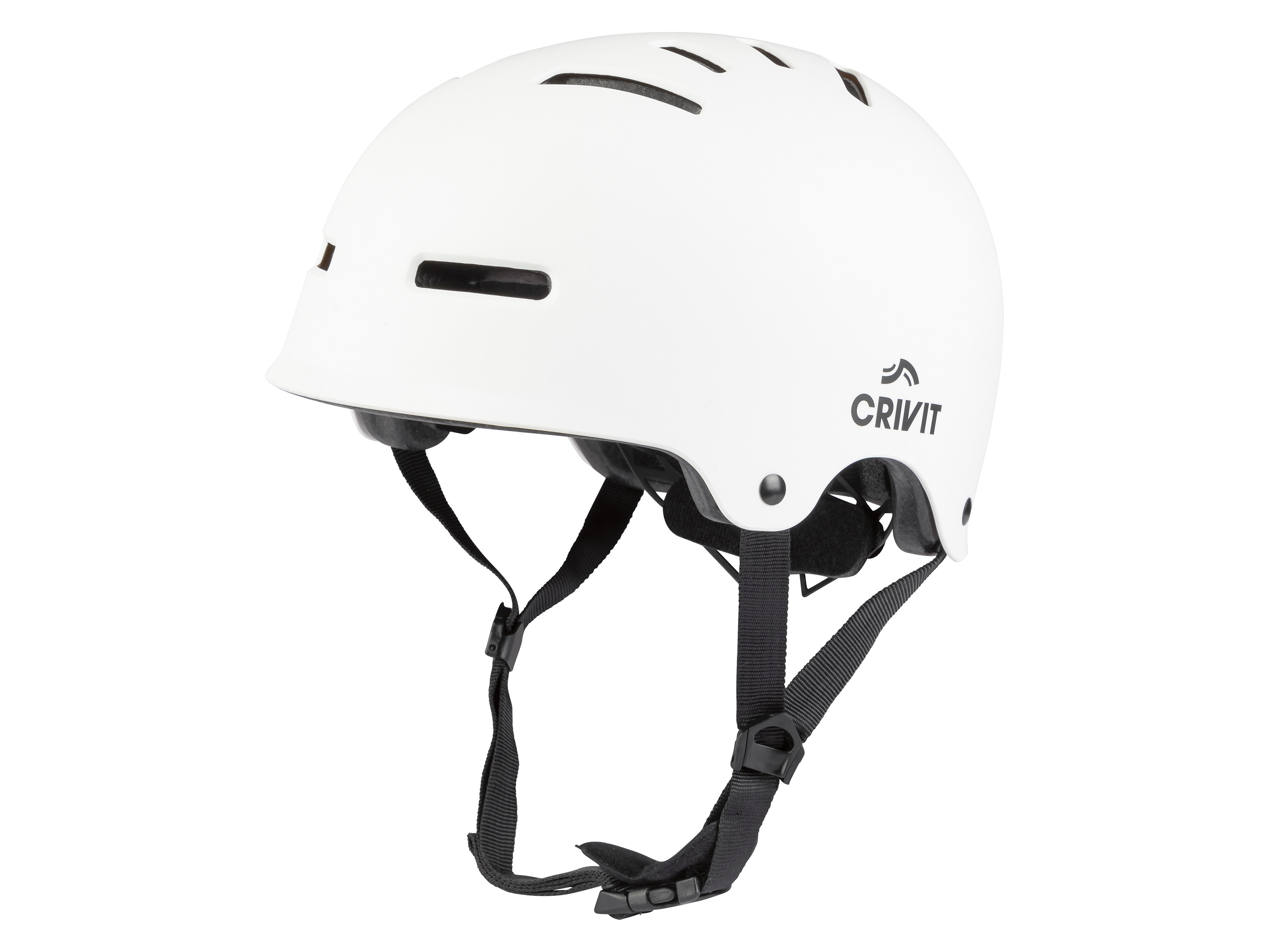 Crivit Kask dziecięcy do jazdy na rolkach, z diodami LED L/Xl, Biały