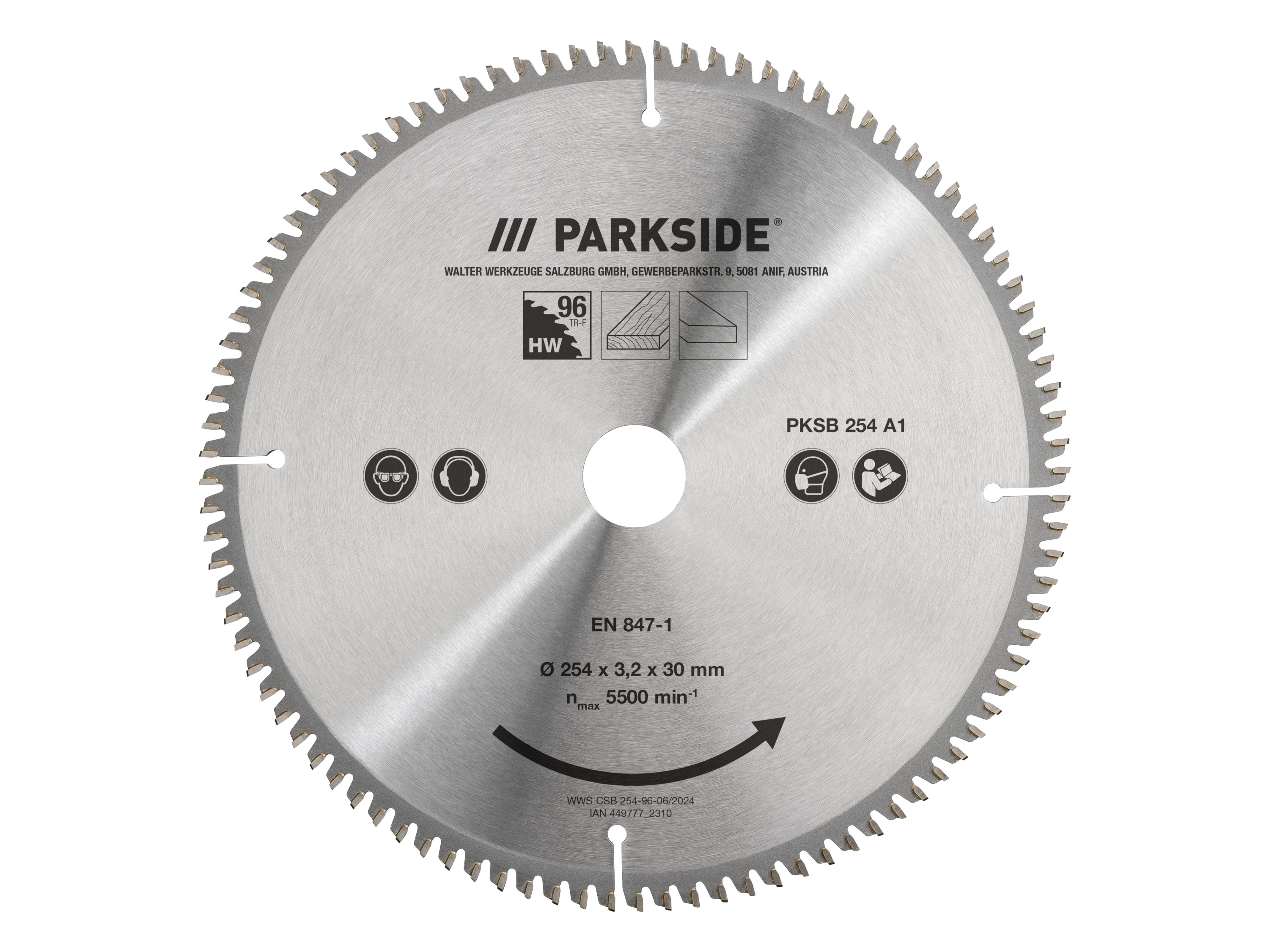 Parkside Brzeszczot do piły tarczowej Pksb 254 A1, Ø 254 mm Tarcza Multi Exterior