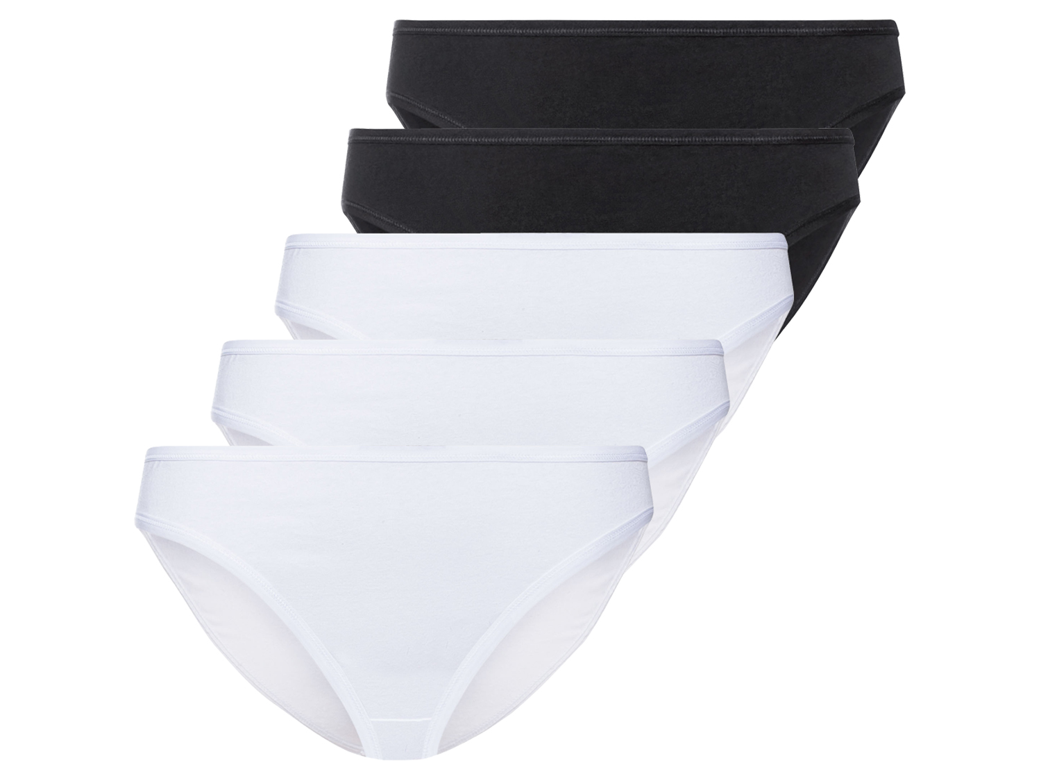 esmara Figi damskie XXL z bawełny, 5 par XL 48/50, Czarny/ biały