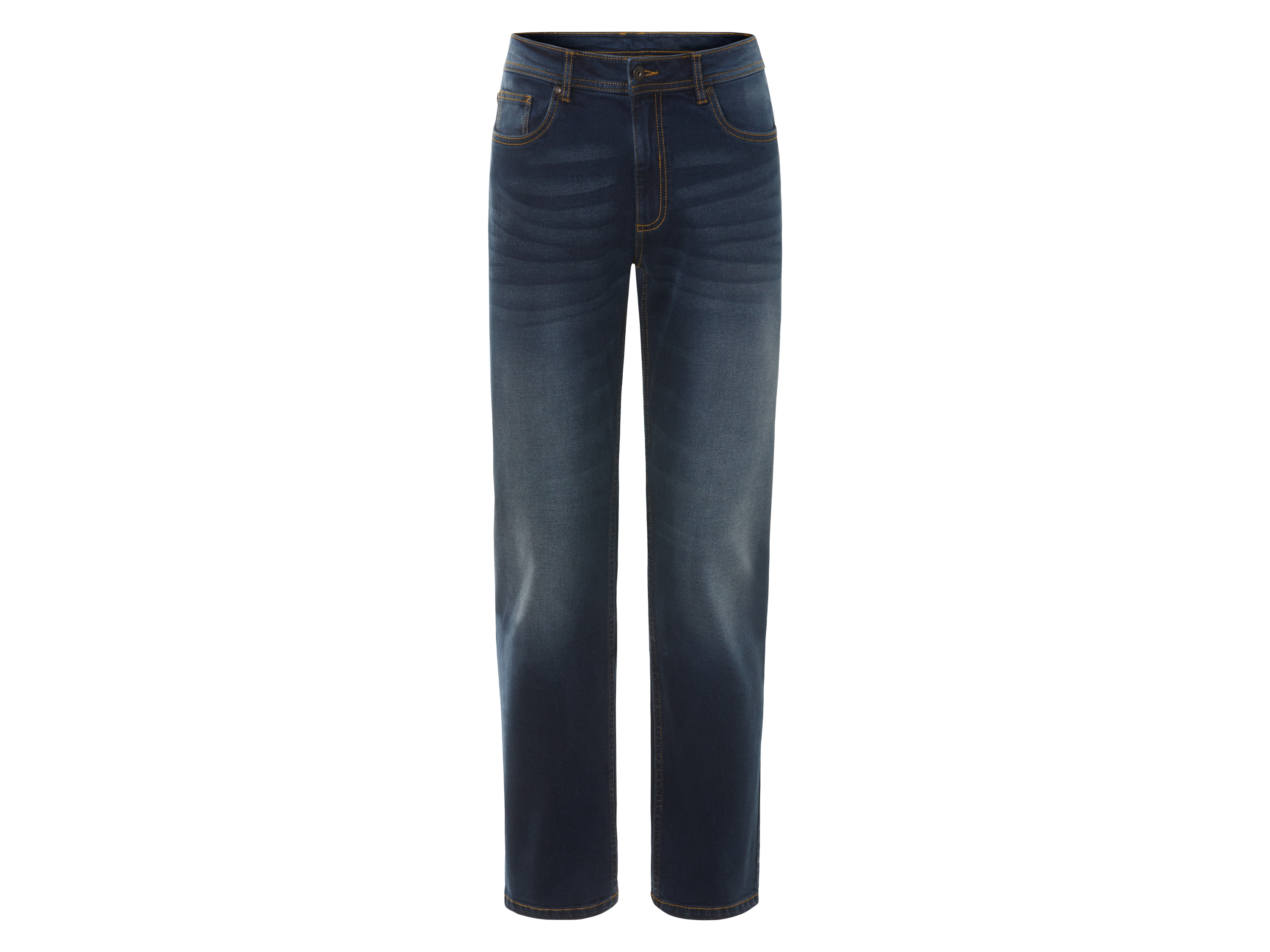 Livergy Jeansy męskie z bawełną, Straight Fit 50 34/32, Ciemnoniebieski