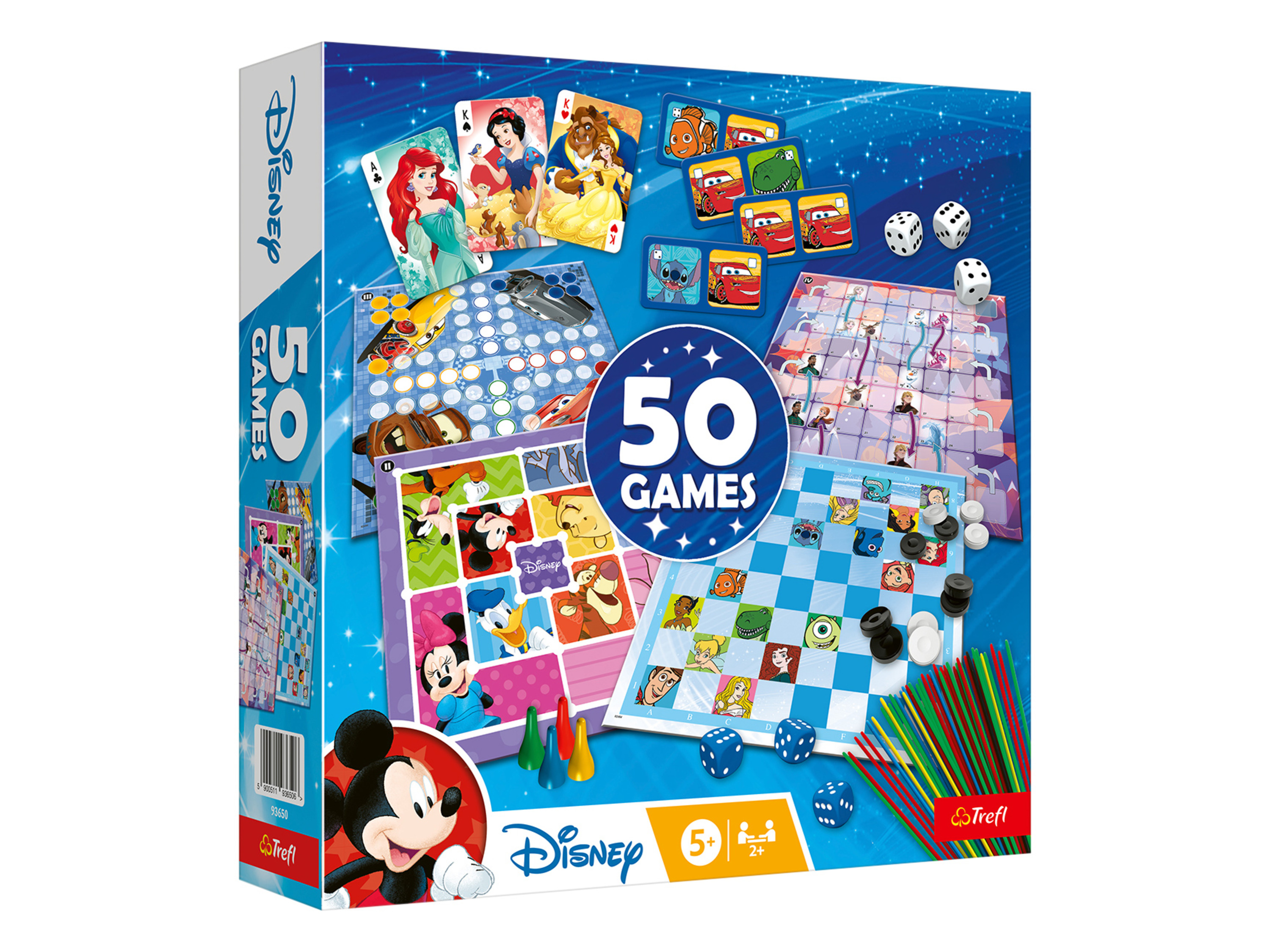 Trefl Zestaw 50 gier planszowych Multinieruchomość+Disney
