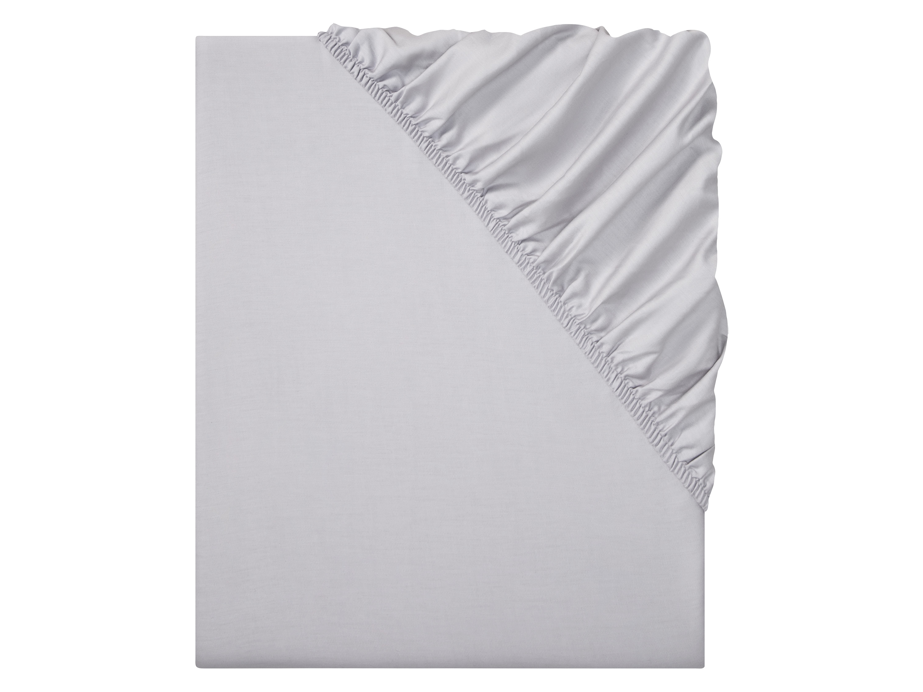 Livarno home Satynowe prześcieradło z gumką, 140-160 x 200 cm Jasnoszary