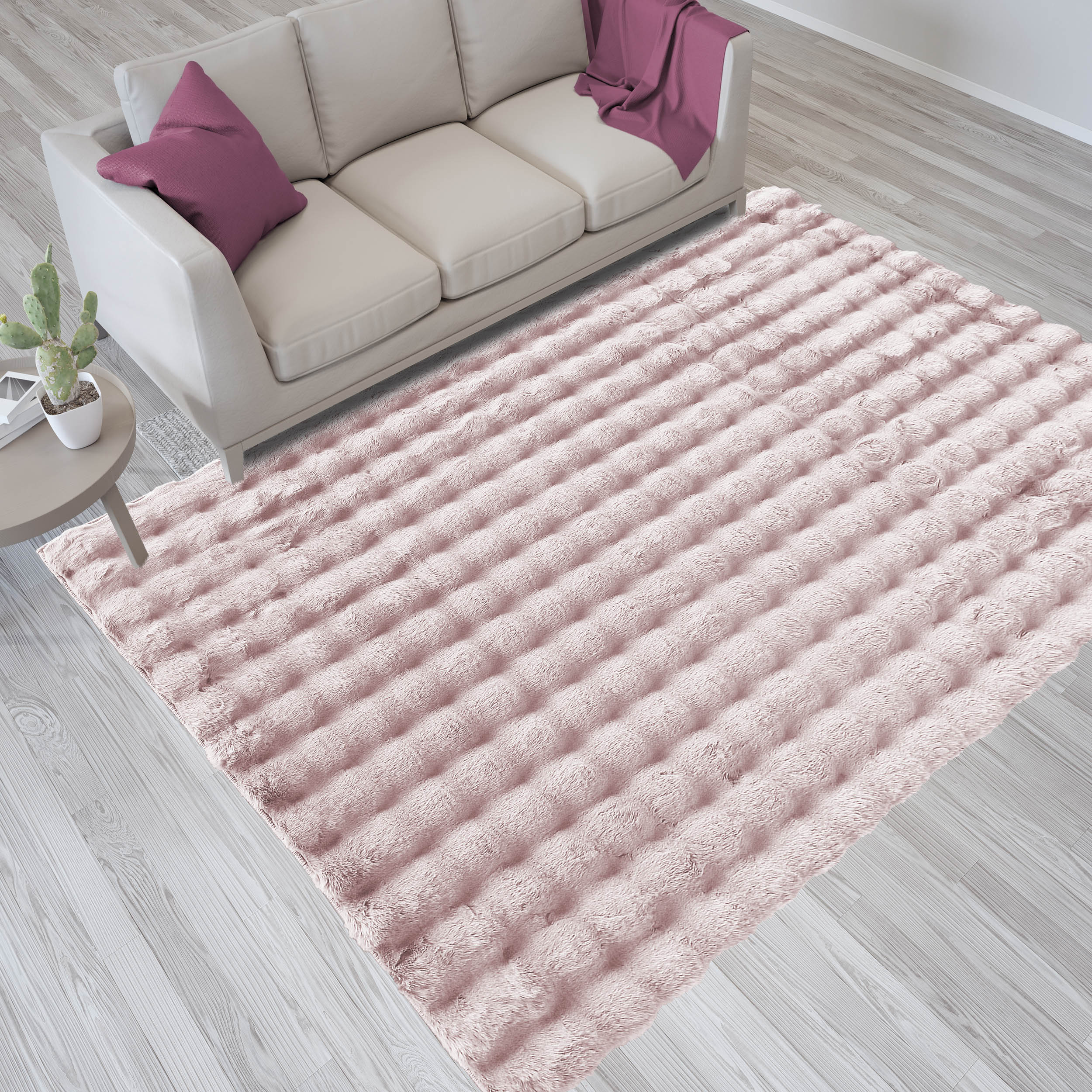 Dywan - 120 x 170 cm - Pudrowy - Shaggy - Dywanopol
