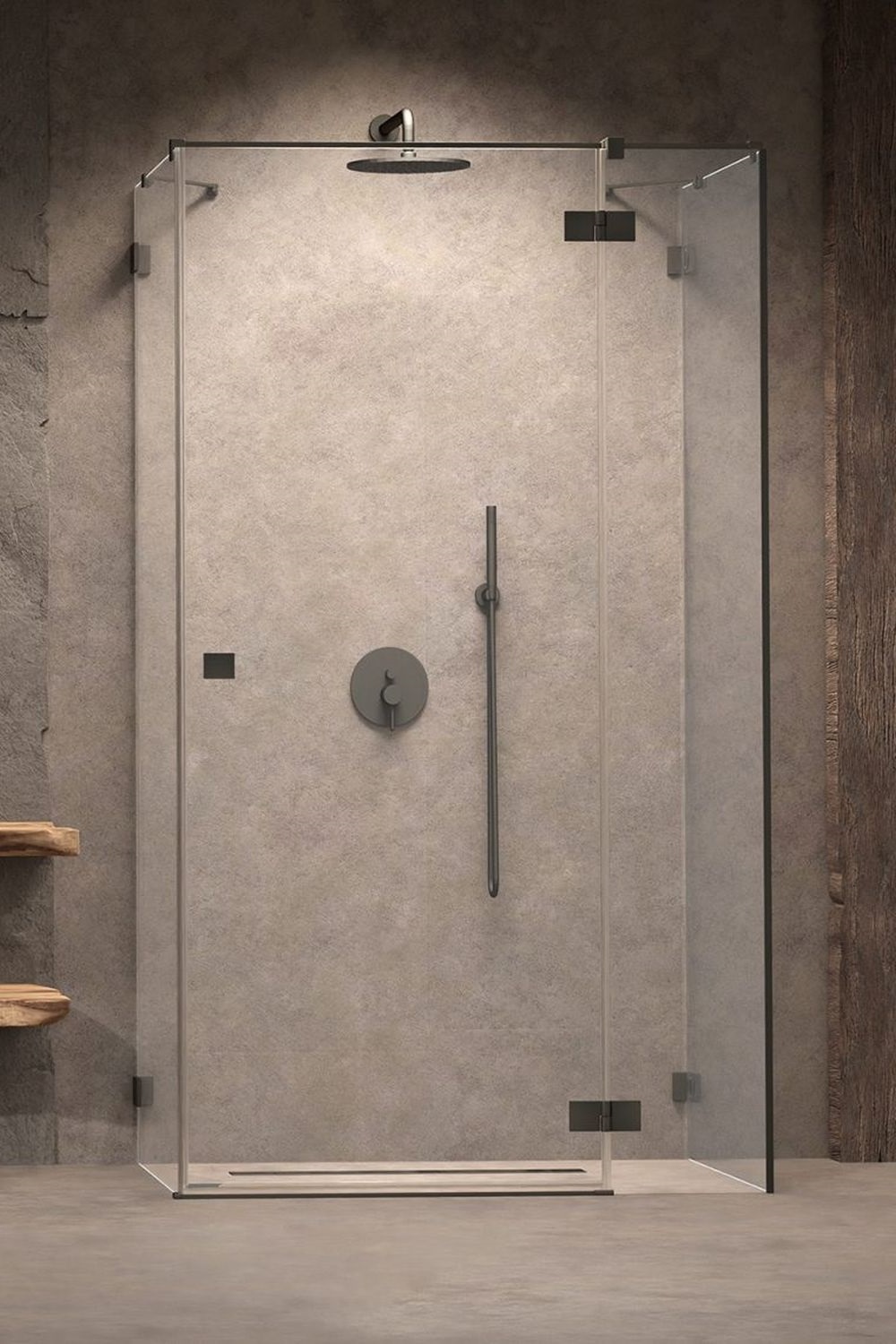 Darmowa Dostawa - Drzwi prysznicowe 120 cm uchylne Radaway Essenza Pro Brushed Gunmetal KDJ+S 100973129201R