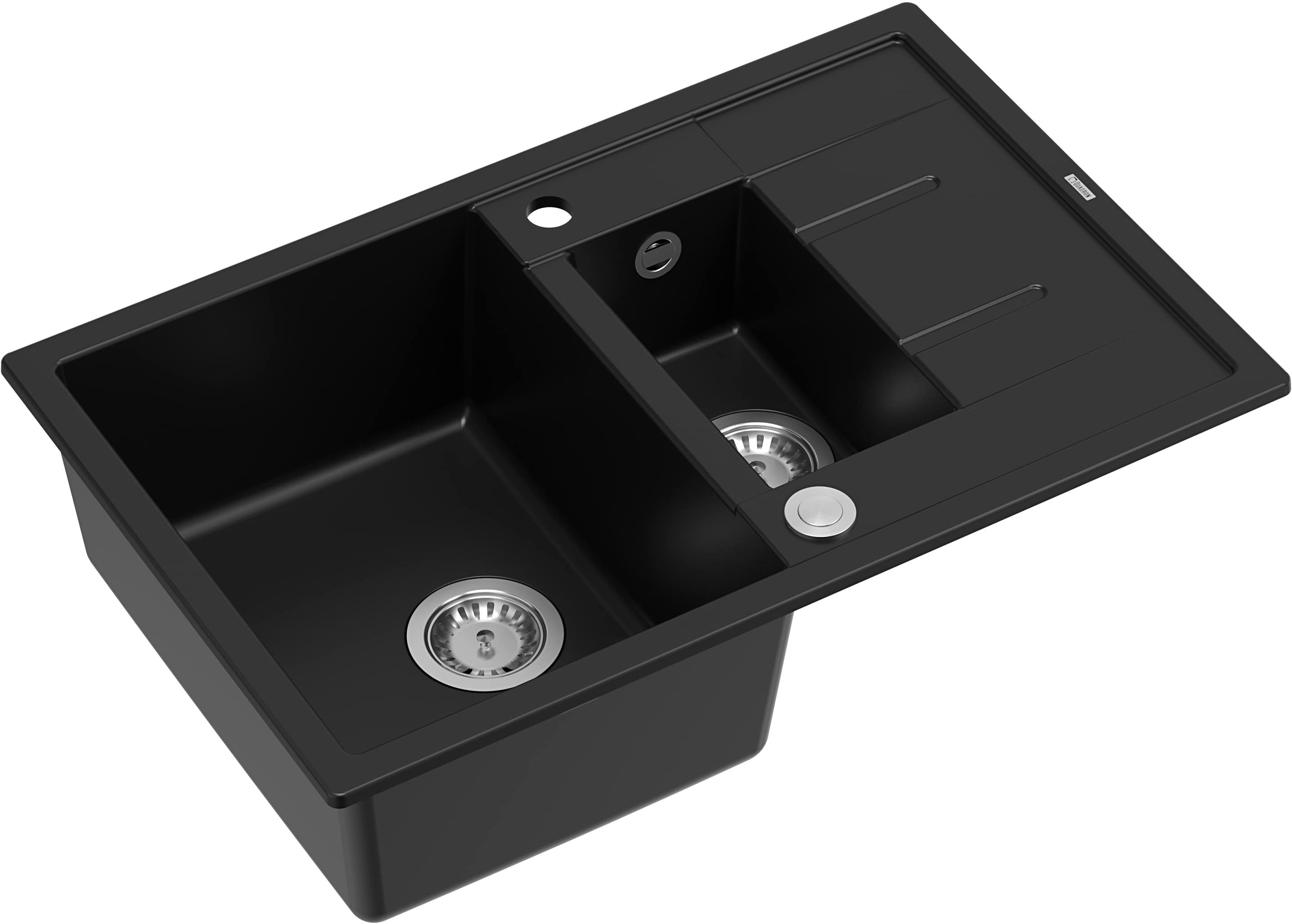 Darmowa Dostawa - Zlewozmywak GraniteQ 78x50 cm czarny Quadron Morgan HB8224U7BSP2O