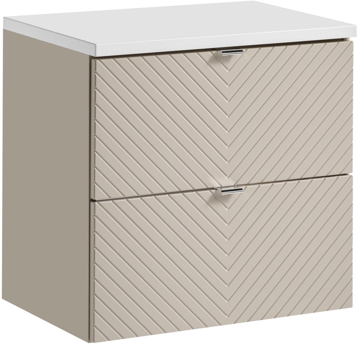 Darmowa Dostawa - Szafka z blatem 60x39x57 cm podumywalkowa wisząca beżowa Comad Viva Cashmere SETVICBWHITE60CMS