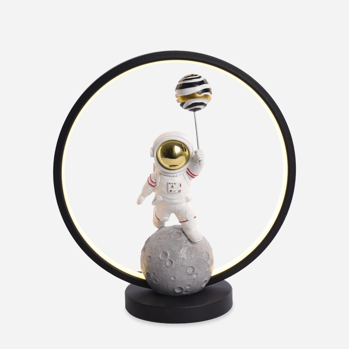 Darmowa Dostawa - Lampka nocna 1x4 W biała-czarna-złota Zuma Line Astronauta EX04F307U1
