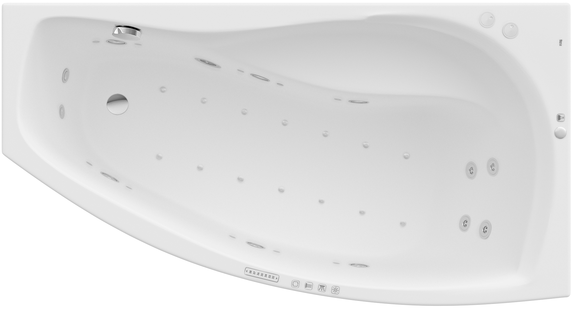 Darmowa Dostawa - Wanna z hydromasażem 150x80 cm asymetryczna biała Roca Nicole A24T135000