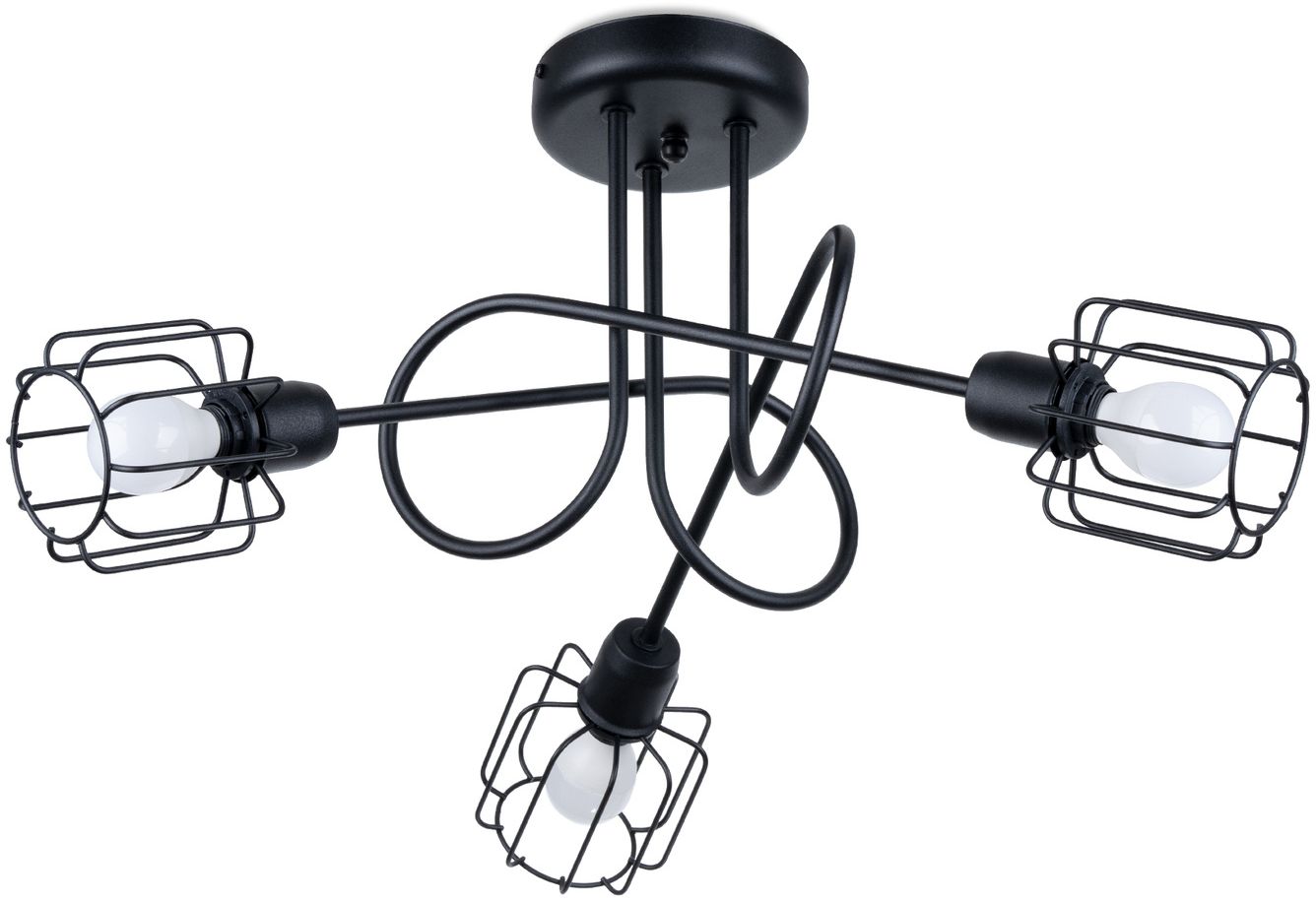 Darmowa Dostawa - Lampa podsufitowa 3x40 W czarny Sollux Lighting Beluci SL1118