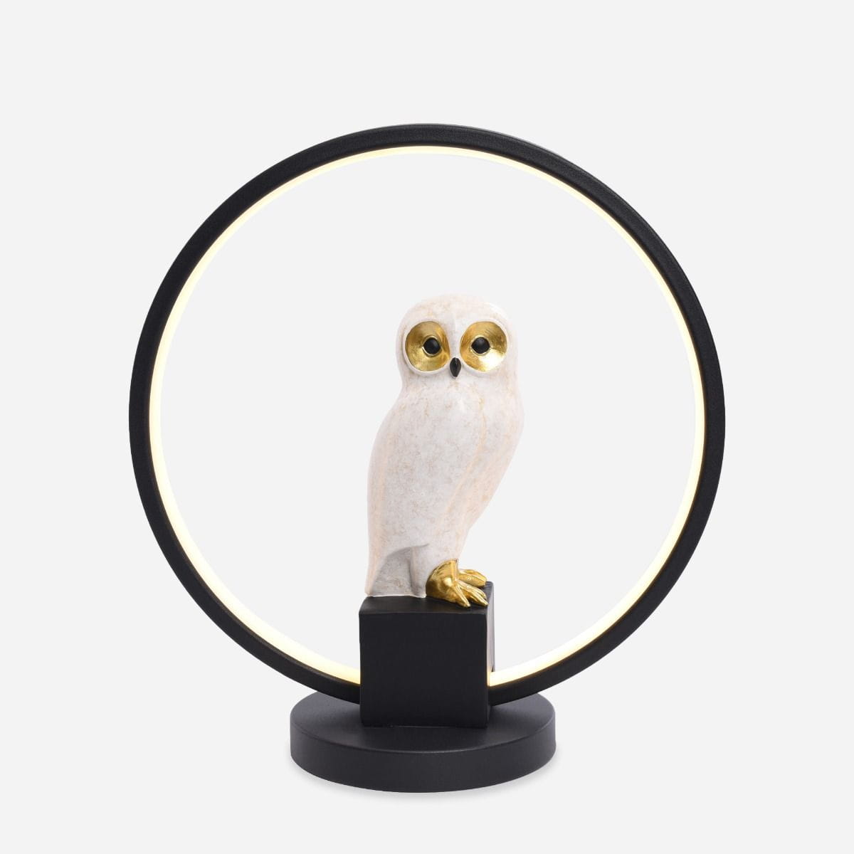 Darmowa Dostawa - Lampka nocna 1x4 W biała-czarna-złota Zuma Line Sowa EX04F332U1